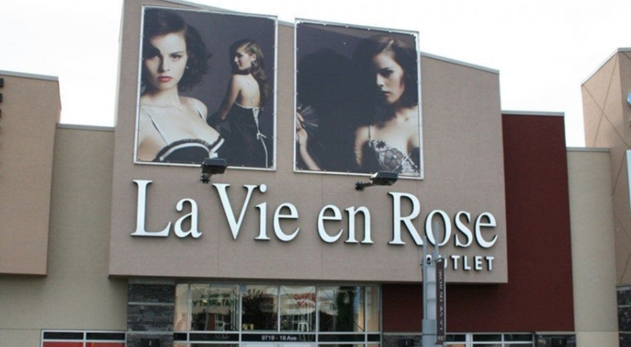 Fa&ccedil;ade d&rsquo;un magasin d&rsquo;usine La Vie en Rose