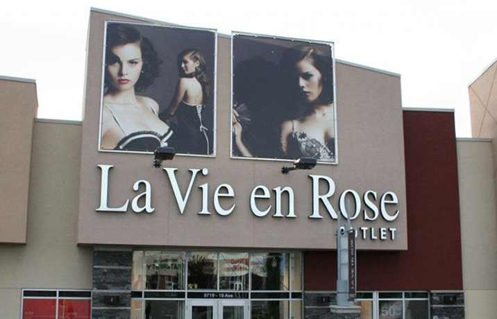 Façade d’un magasin d’usine La Vie en Rose