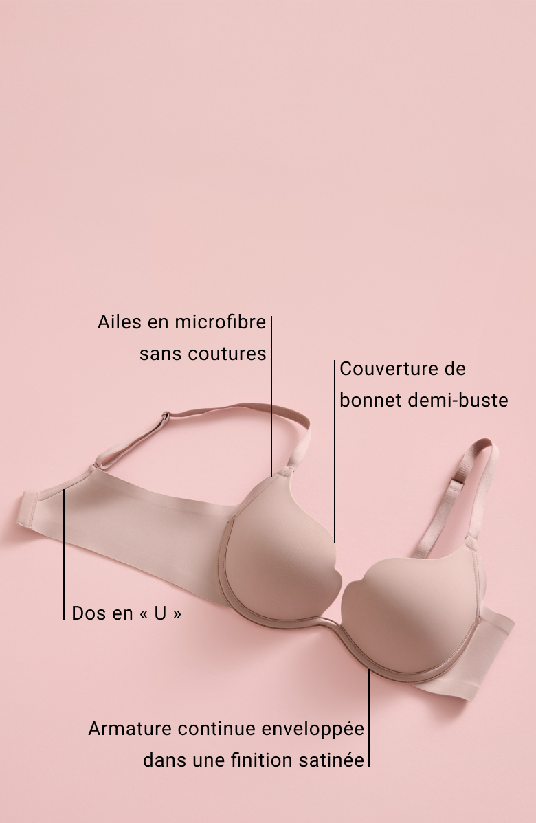 soutien-gorge ondul&eacute; de couleur ombre grise pos&eacute;
