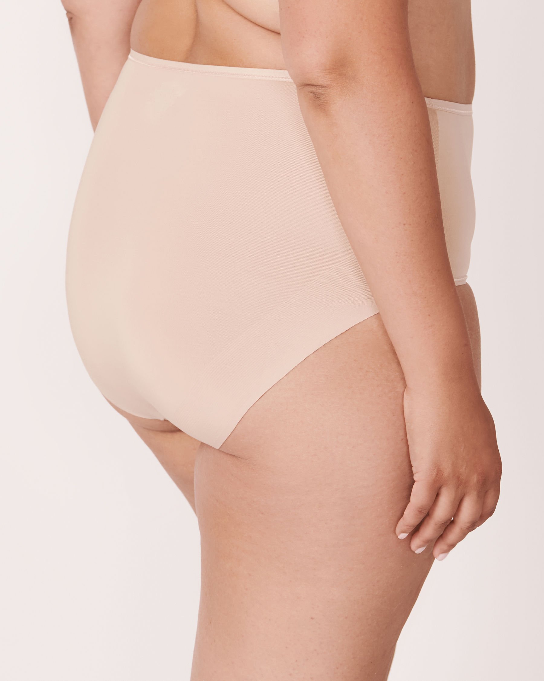 LA VIE EN ROSE Culotte bikini taille haute microfibre dos lisse Latte 169-122-1-00 - Voir5