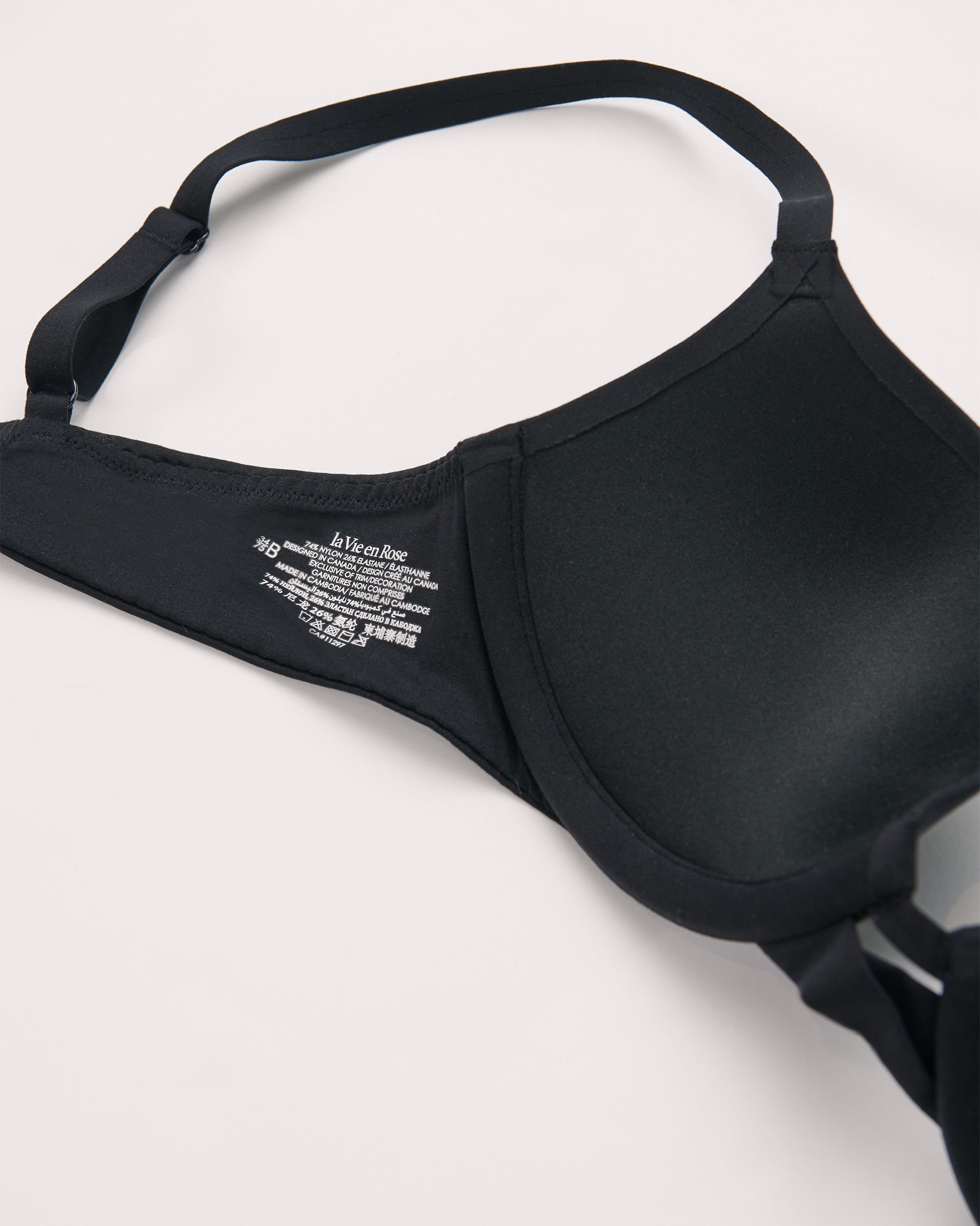 LA VIE EN ROSE Push-up Cushioned Wire Demi Bra Black 591-115-0-00 - View3