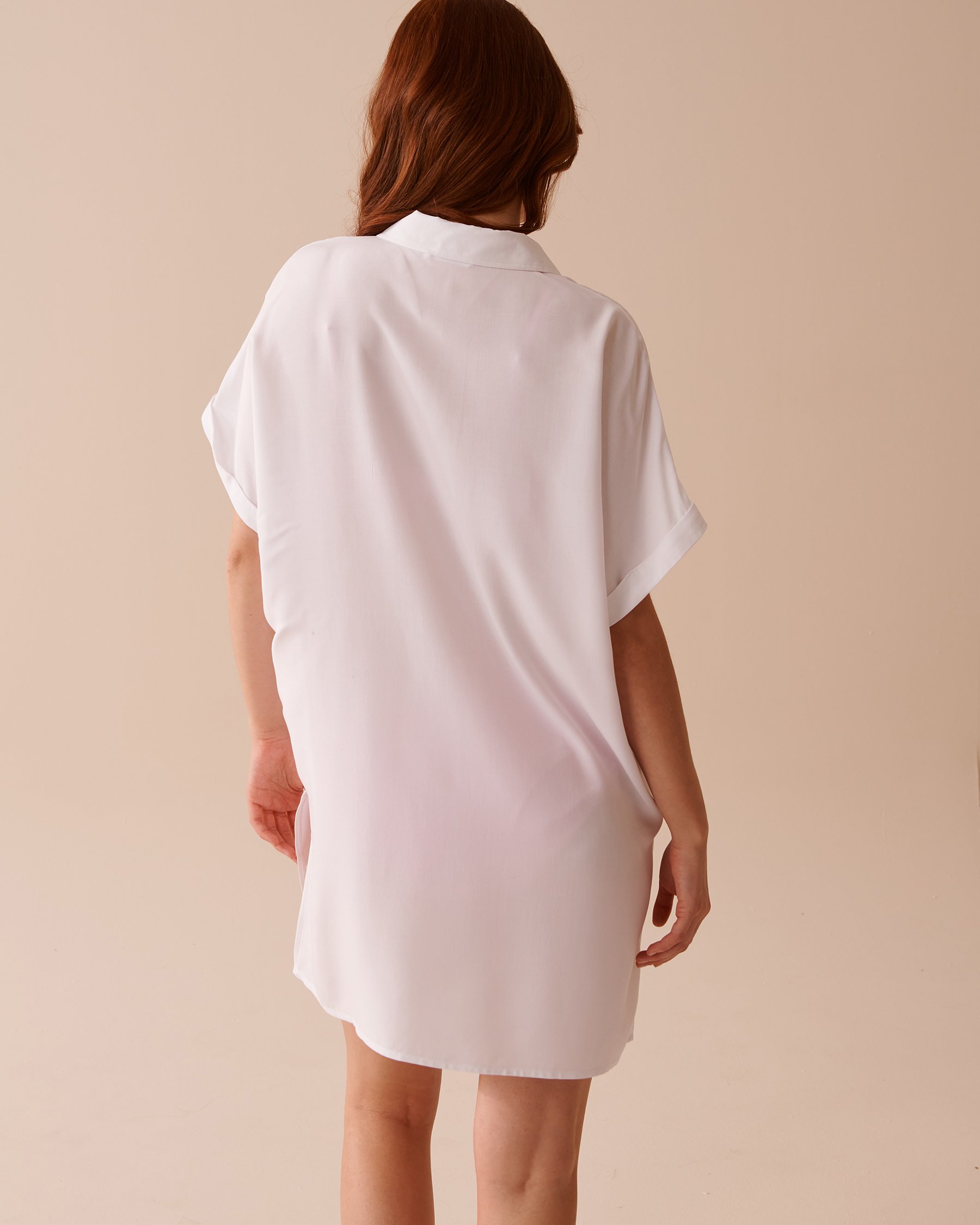 LA VIE EN ROSE AQUA Button-down Cover-up Shirt Bright White 80300095 - View2