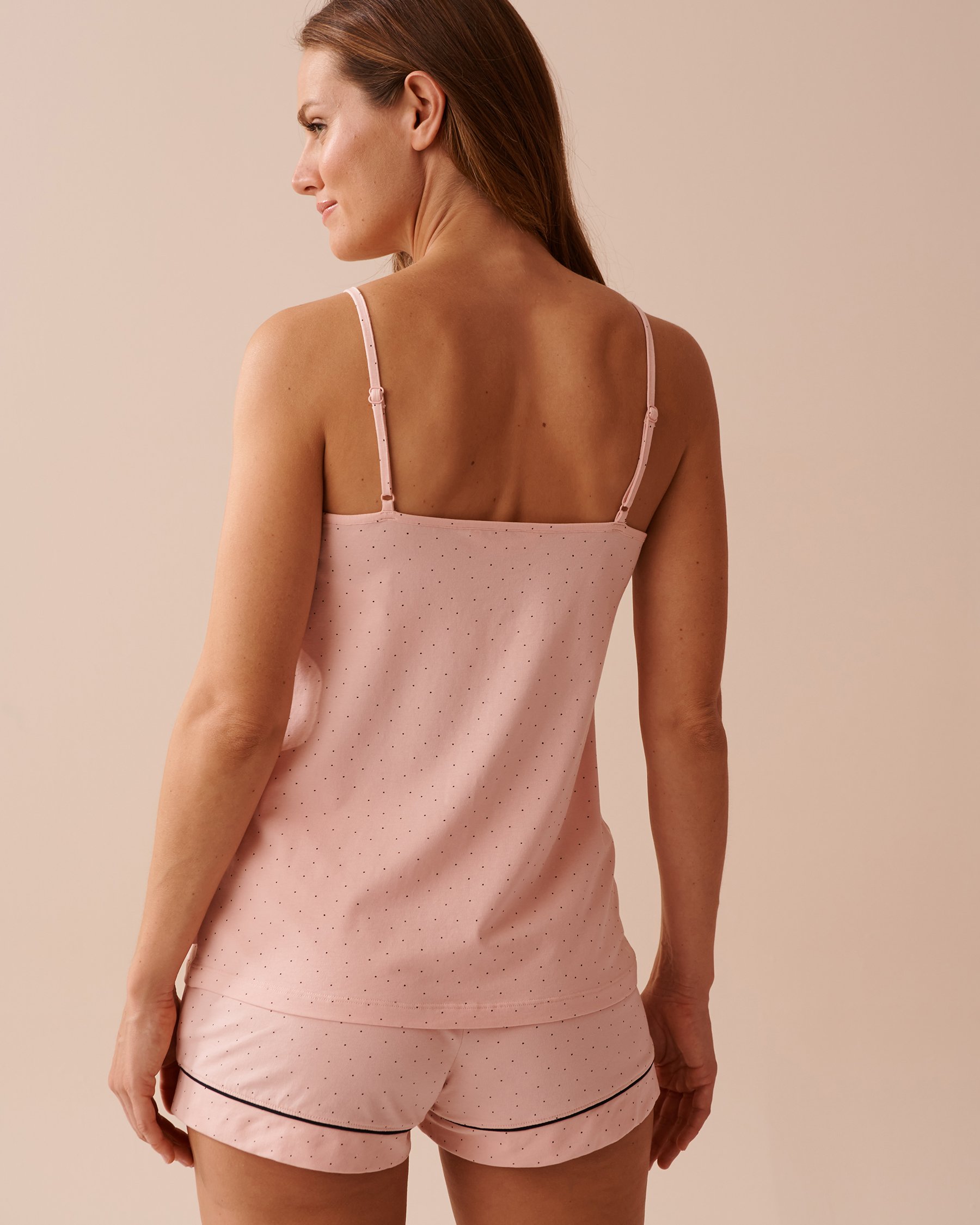 LA VIE EN ROSE Cotton Cami Pink Dots 40100599 - View2