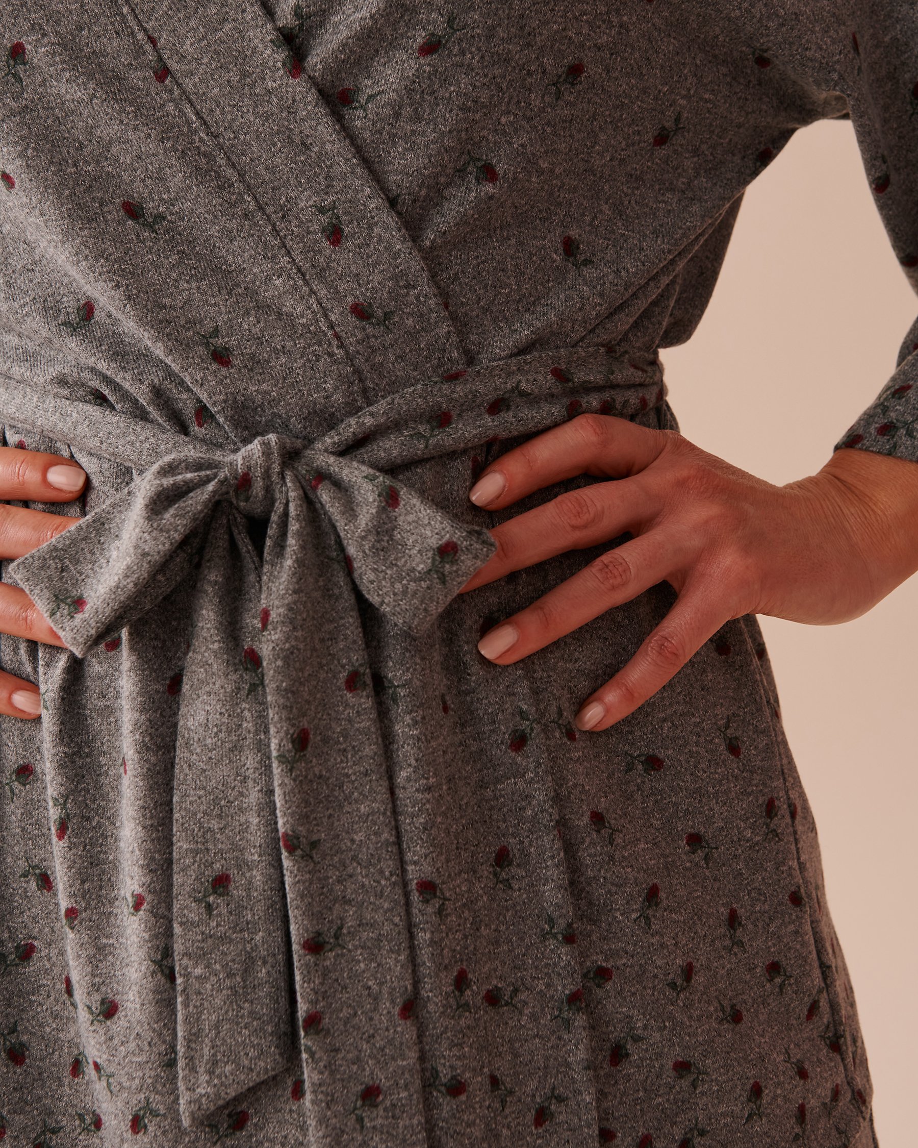 LA VIE EN ROSE Rose Print Recycled Fibers Kimono Small Roses 40600174 - View3