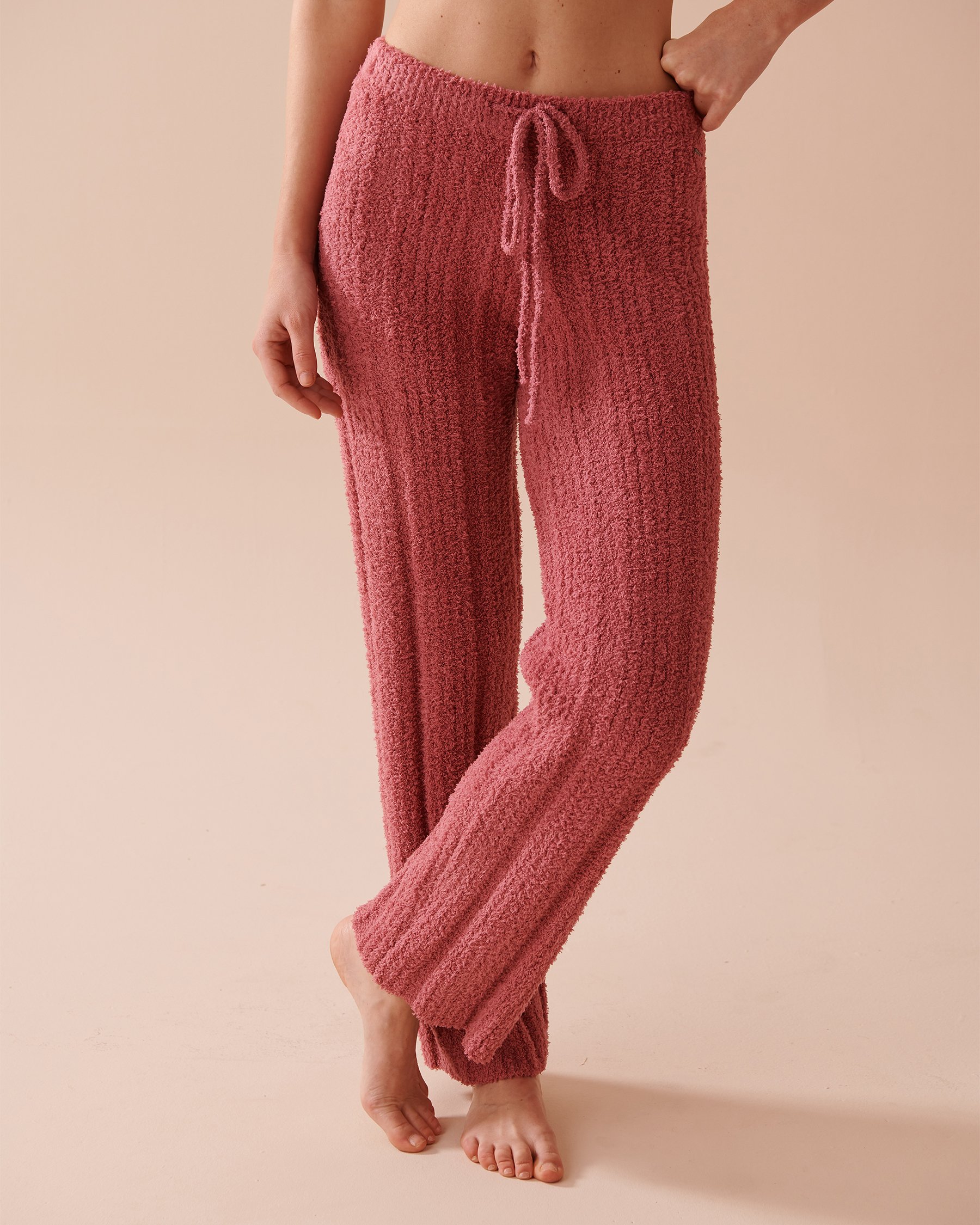 LA VIE EN ROSE Ribbed Chenille Pants Dusty Pink 50200075 - View3