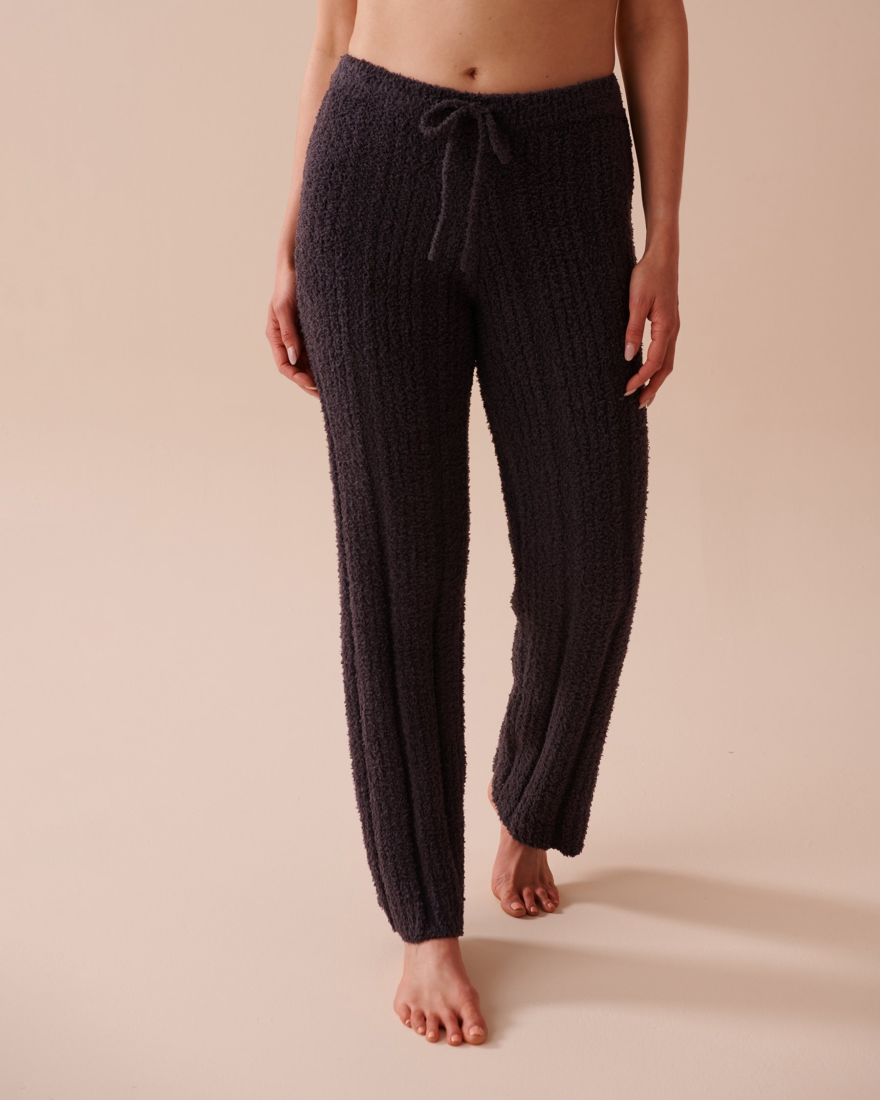 LA VIE EN ROSE Ribbed Chenille Pants Anthracite 50200075 - View3