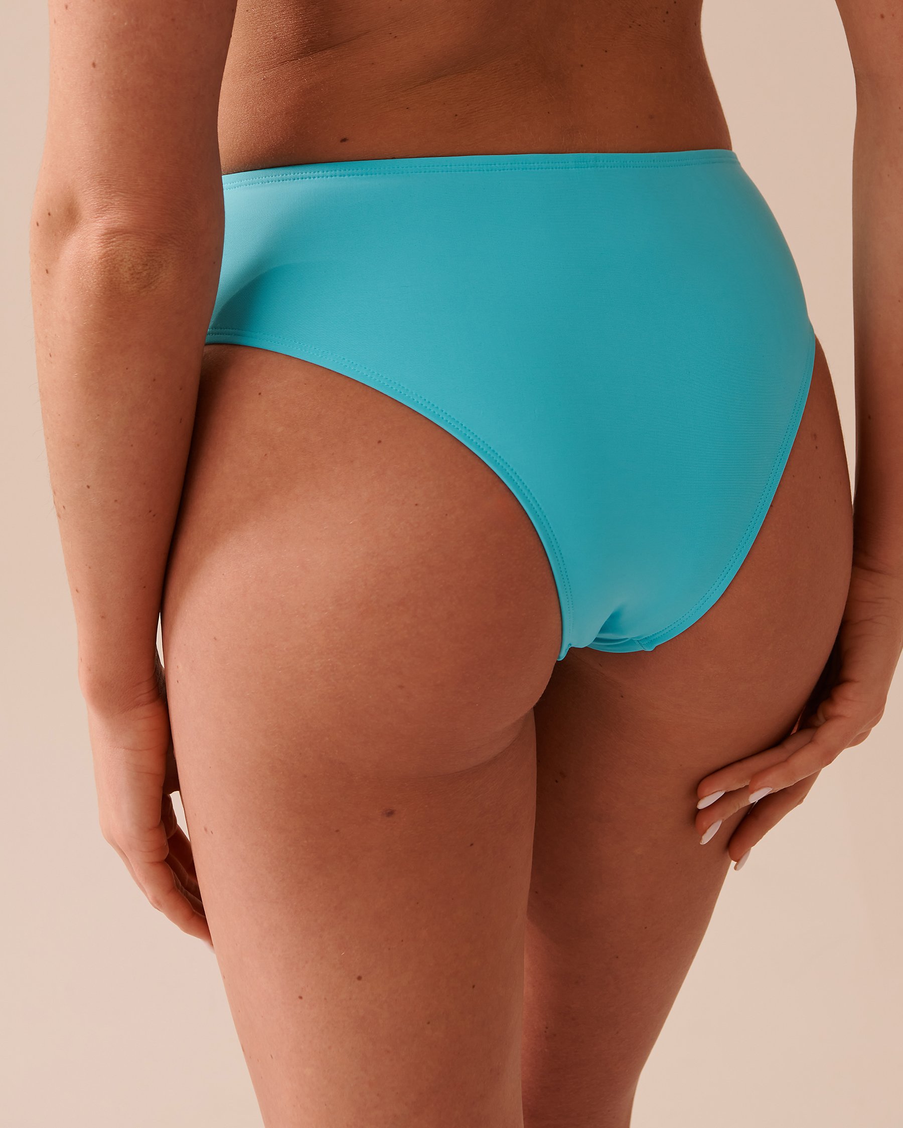 LA VIE EN ROSE AQUA TURQUOISE Crossed Waistband Cheeky Bikini Bottom Turquoise 70300591 - View2