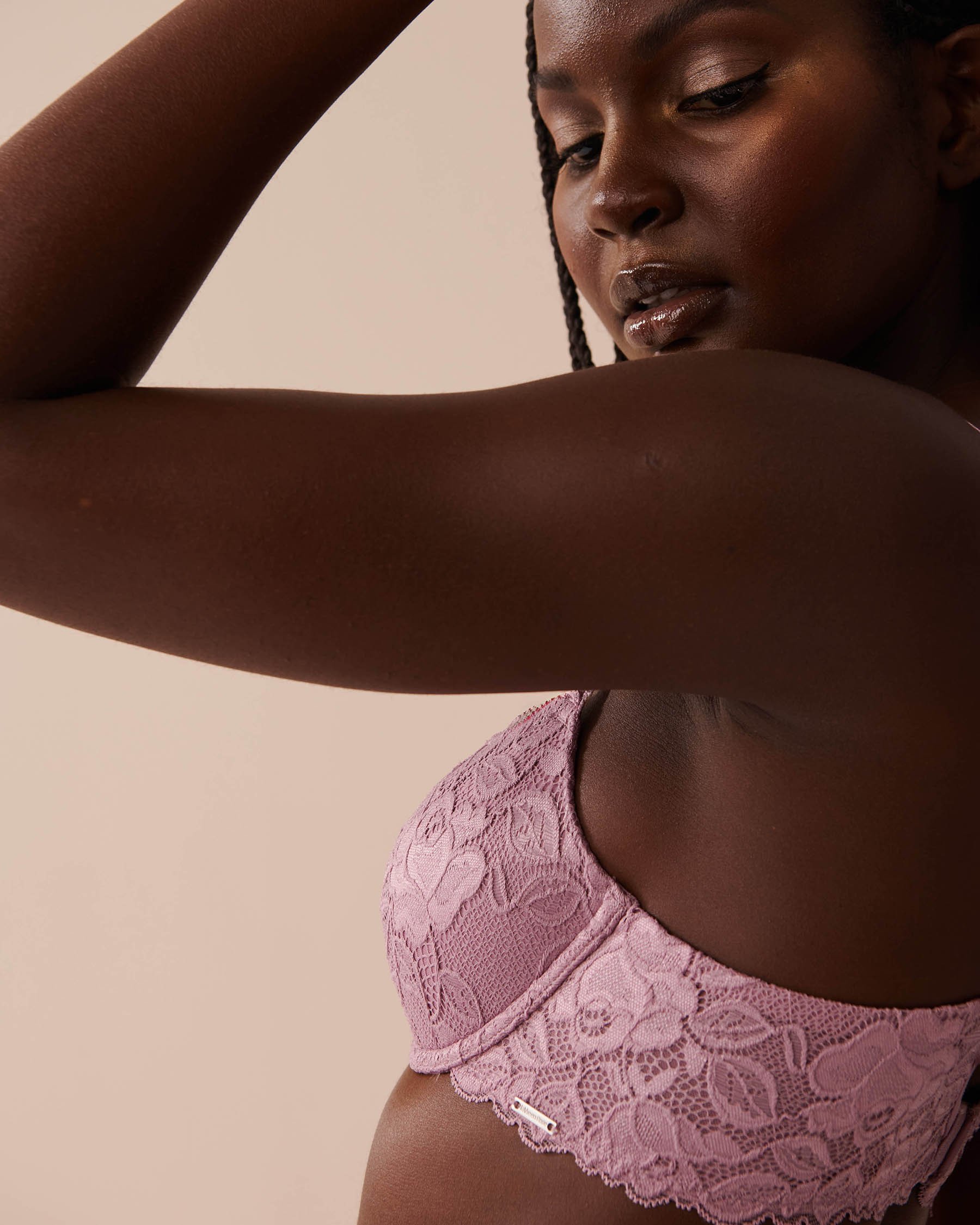 LA VIE EN ROSE Lightly Lined Flexible Demi Bra Dusty Orchid 10200420 - View3