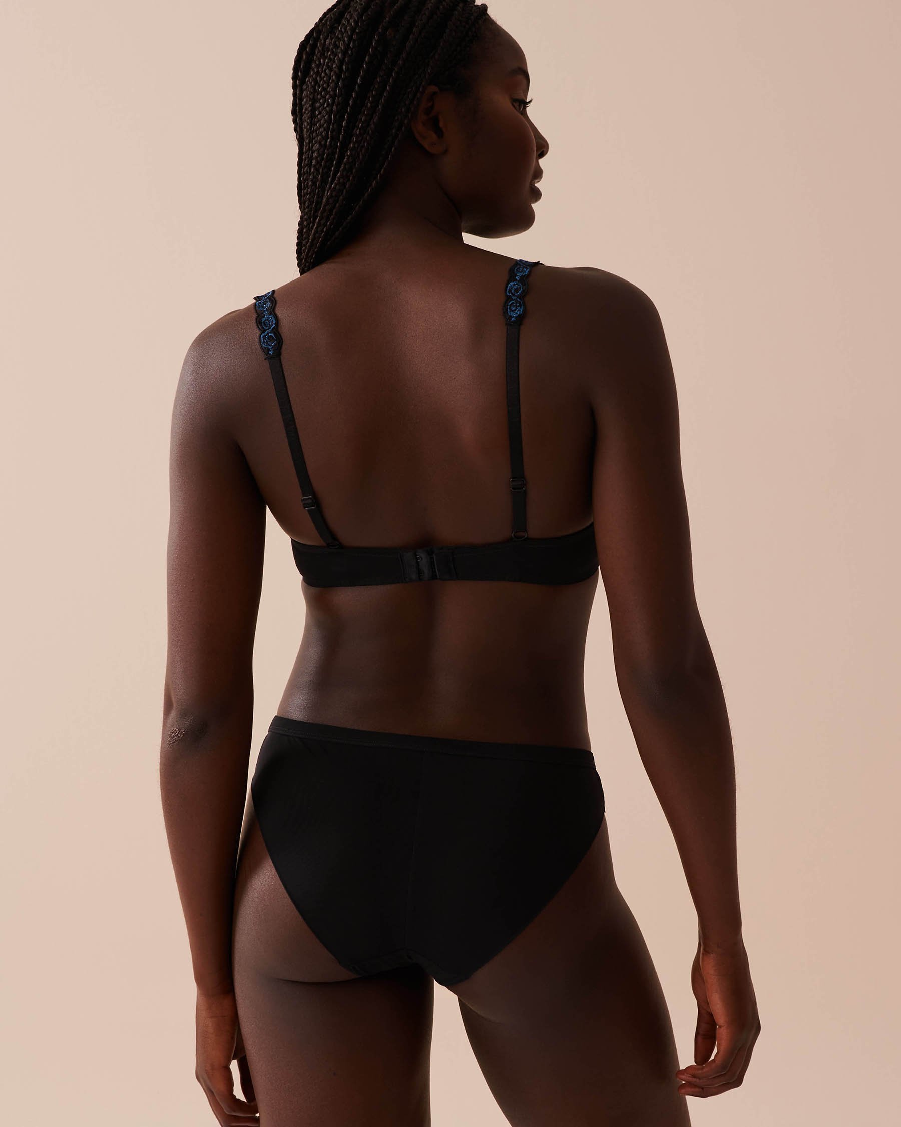 LA VIE EN ROSE Push-up Demi Bra Blue Roses 10300161 - View2