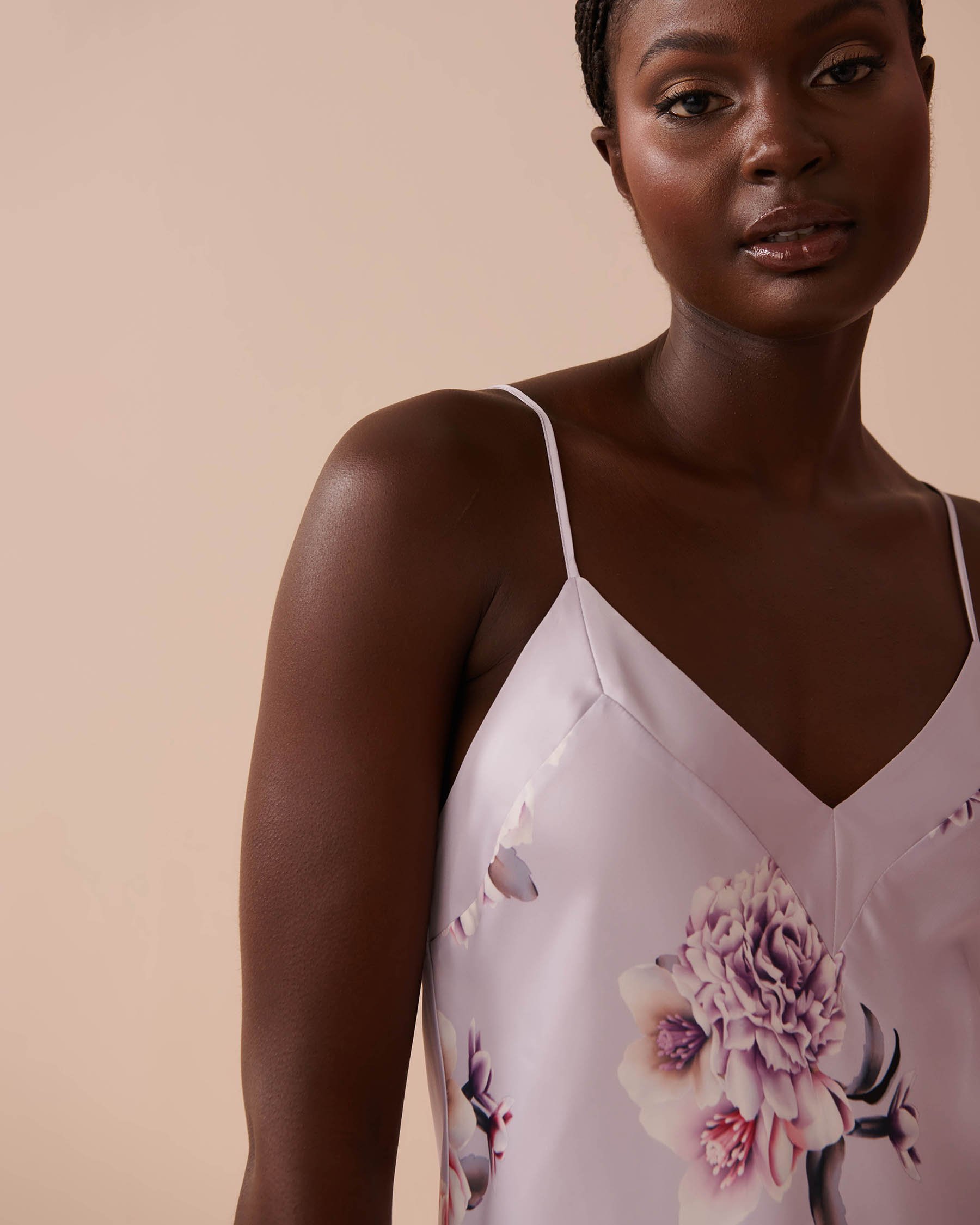 LA VIE EN ROSE Victorian Floral Long Satin Nightie Victorian Garden 60500157 - View4