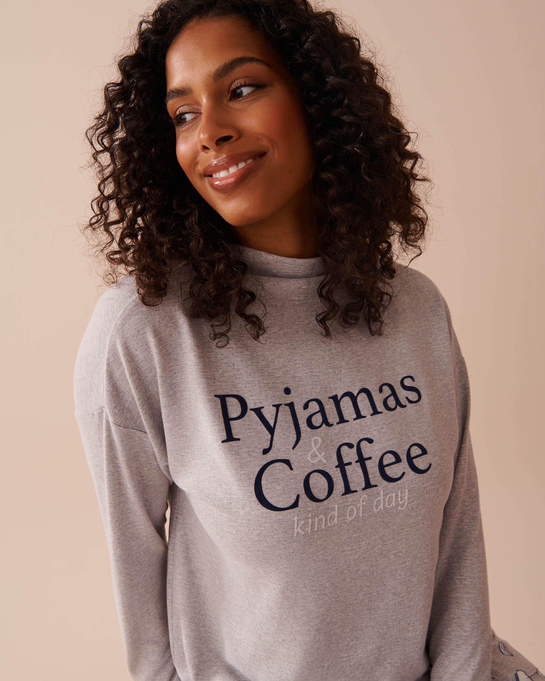 LA VIE EN ROSE Recycled Fibers Long Sleeve Shirt Grey 40100617 - View3