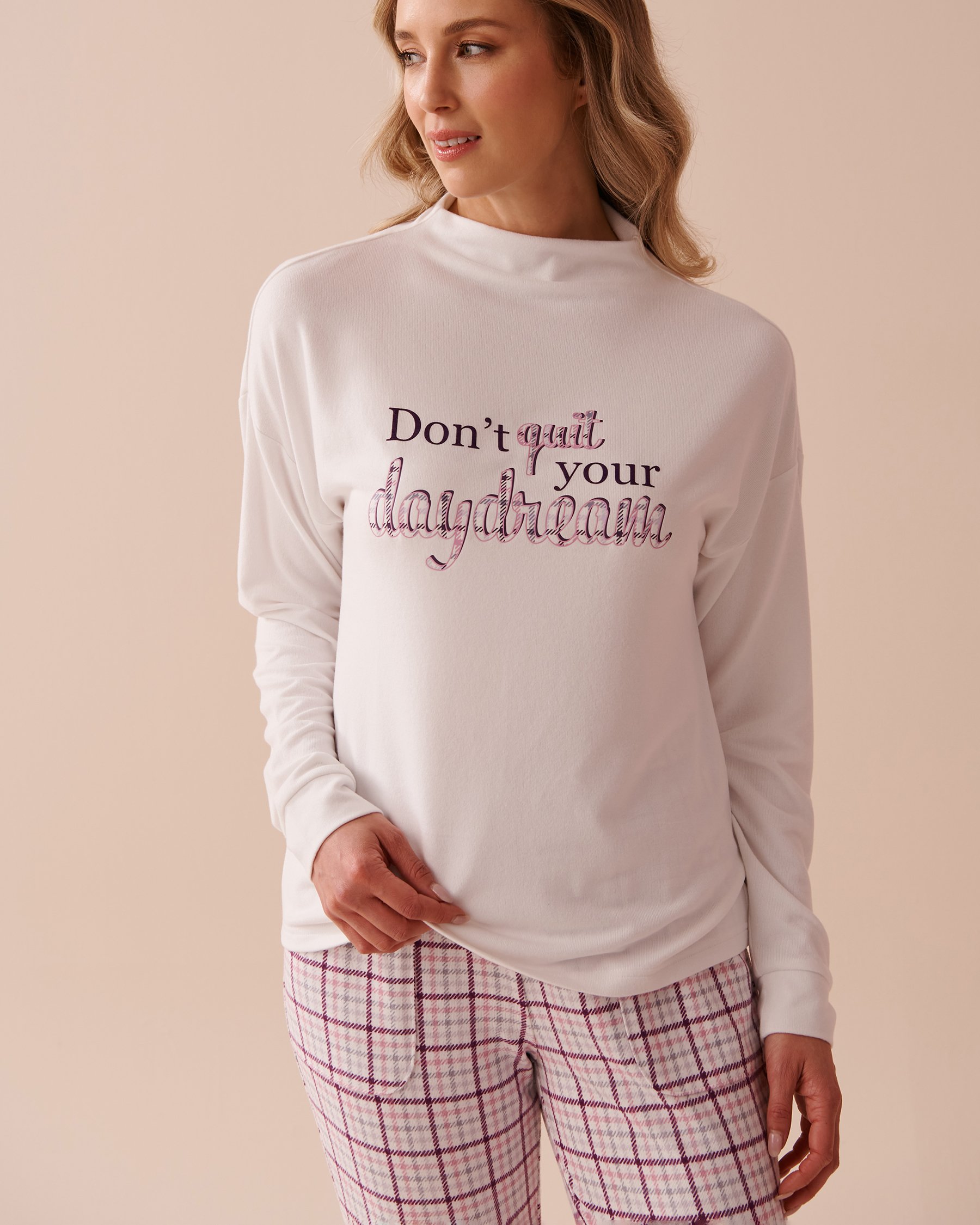 LA VIE EN ROSE Recycled Fibers Long Sleeve Shirt White 40100617 - View4