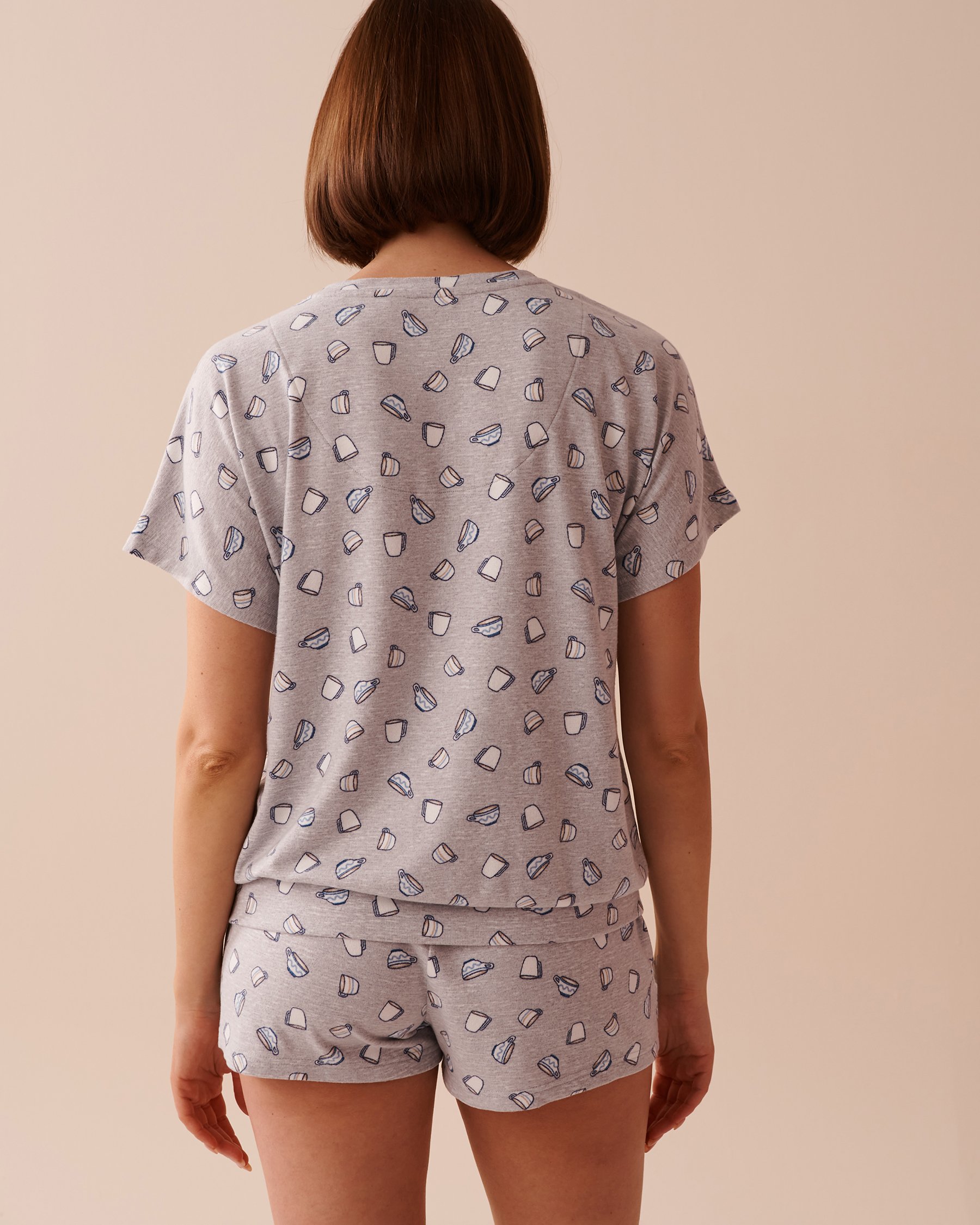 LA VIE EN ROSE Coffee Cup Print Recycled Fibers T-shirt Coffee Cups 40100618 - View2