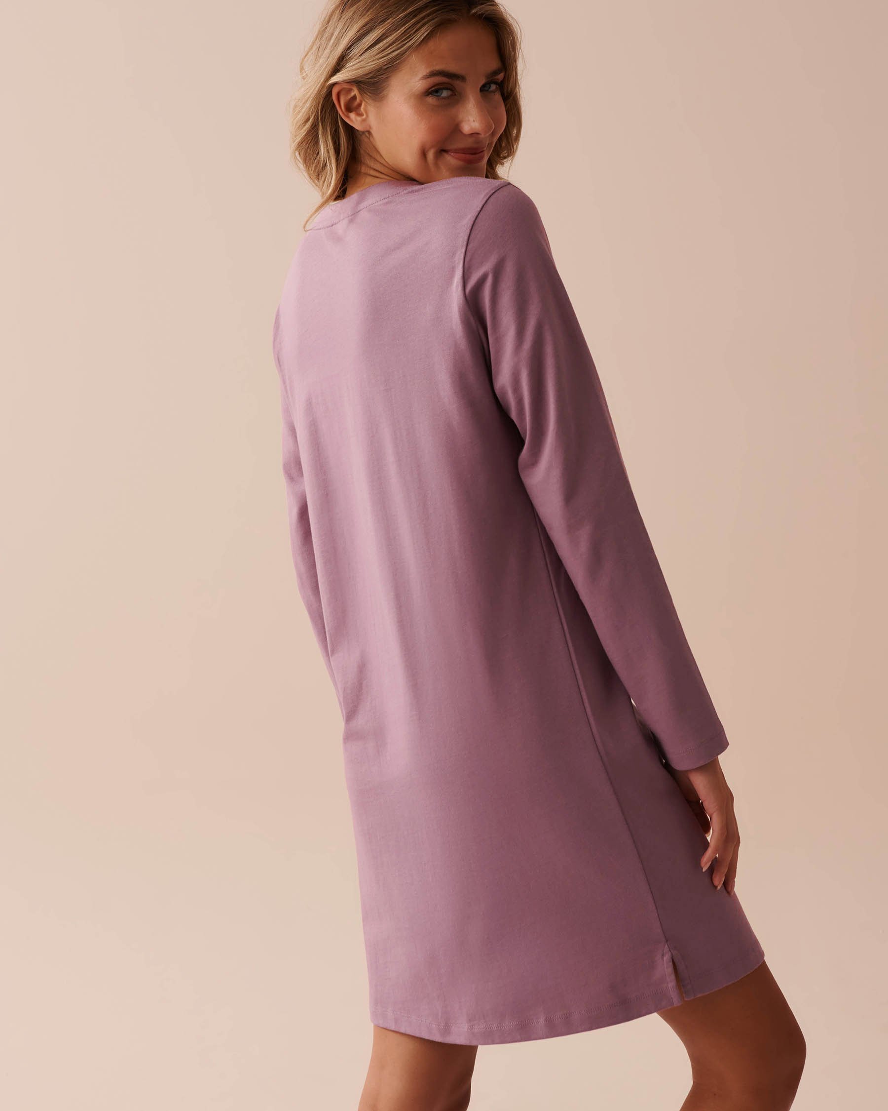 LA VIE EN ROSE Cupcake Print Cotton Long Sleeve Sleepshirt Dusty Orchid 40500377 - View2