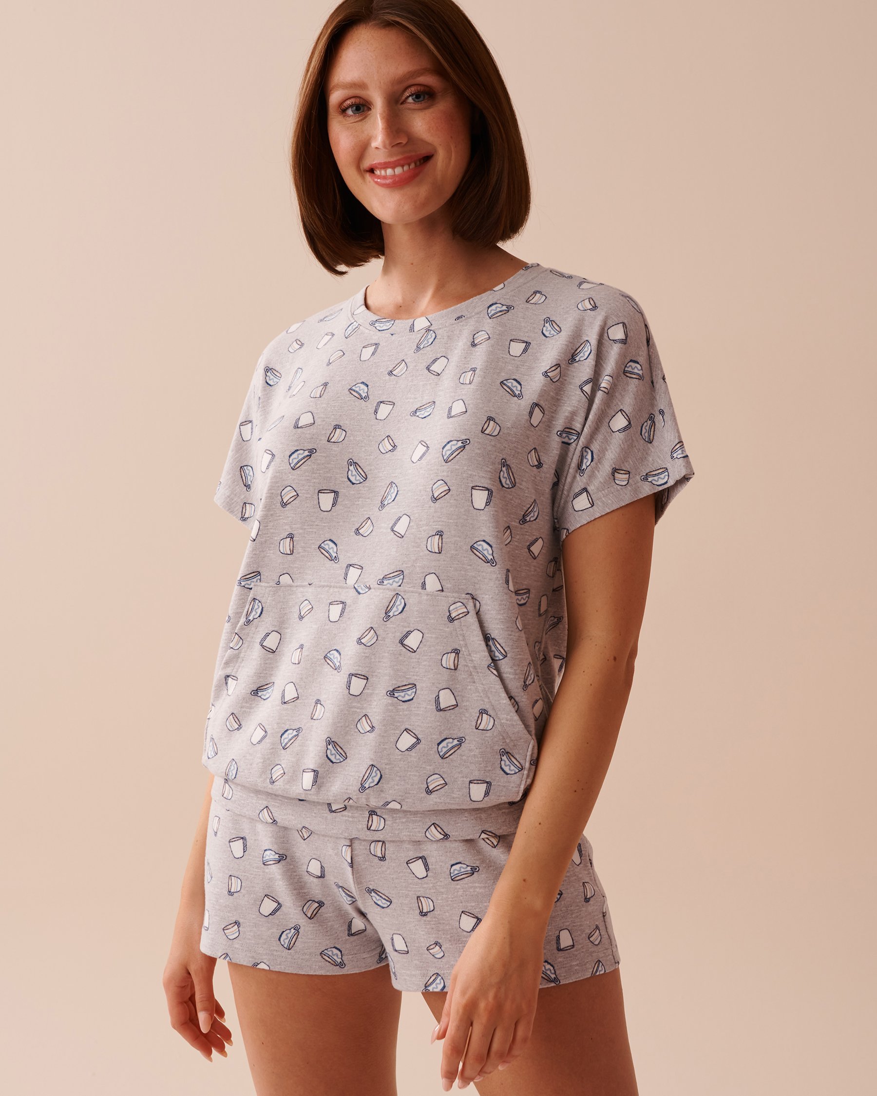 LA VIE EN ROSE T-shirt en fibres recyclées imprimé tasse à café Tasses à café 40100618 - View1