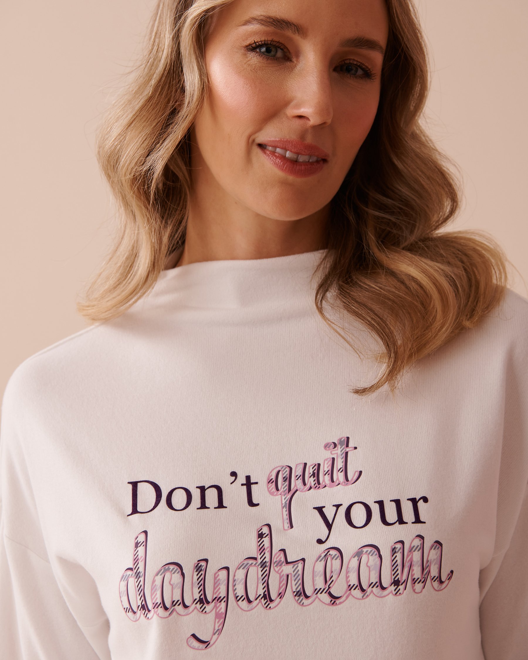 LA VIE EN ROSE Recycled Fibers Long Sleeve Shirt White 40100617 - View6