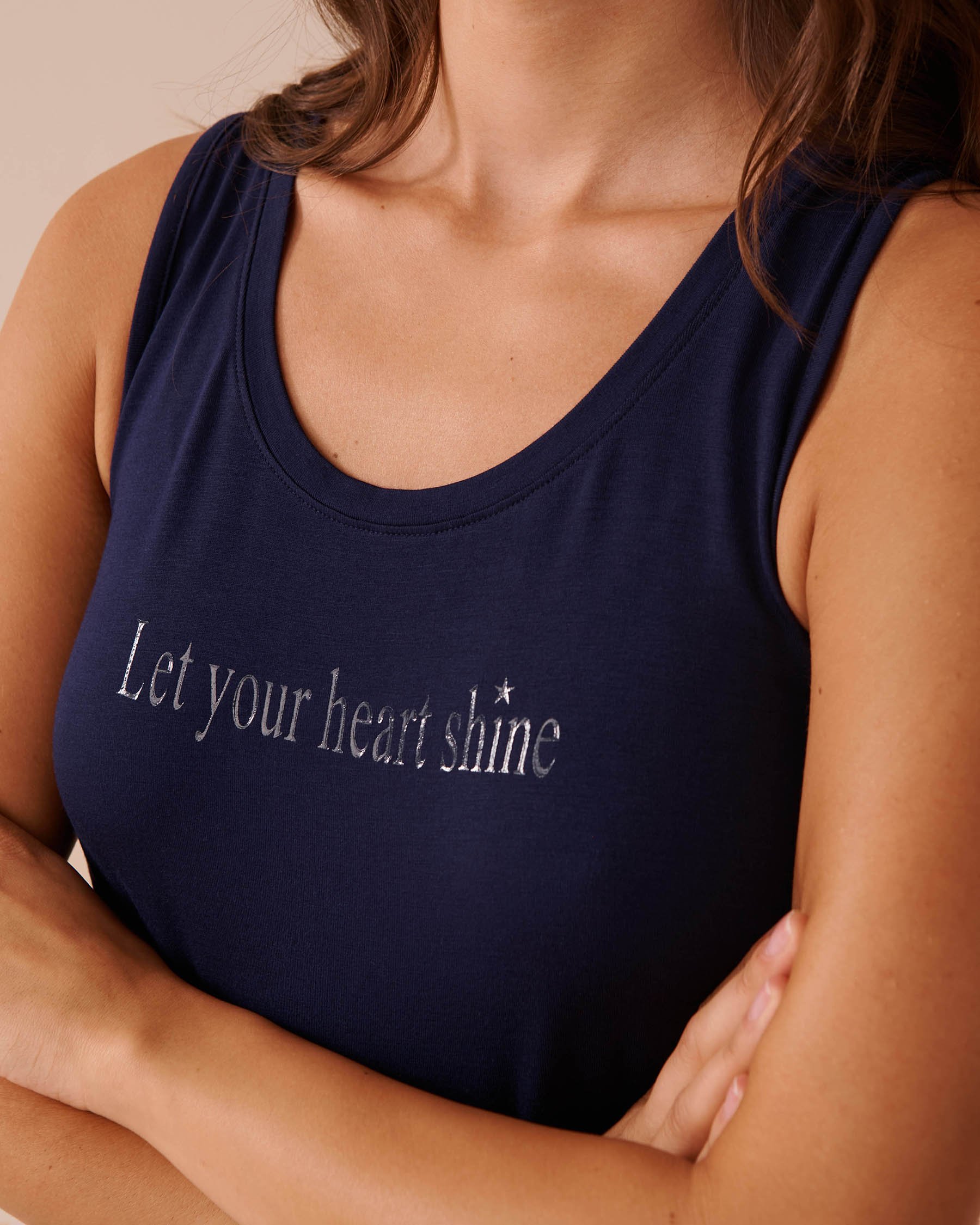 LA VIE EN ROSE Soft Jersey Cami Evening Blue 40100625 - View3