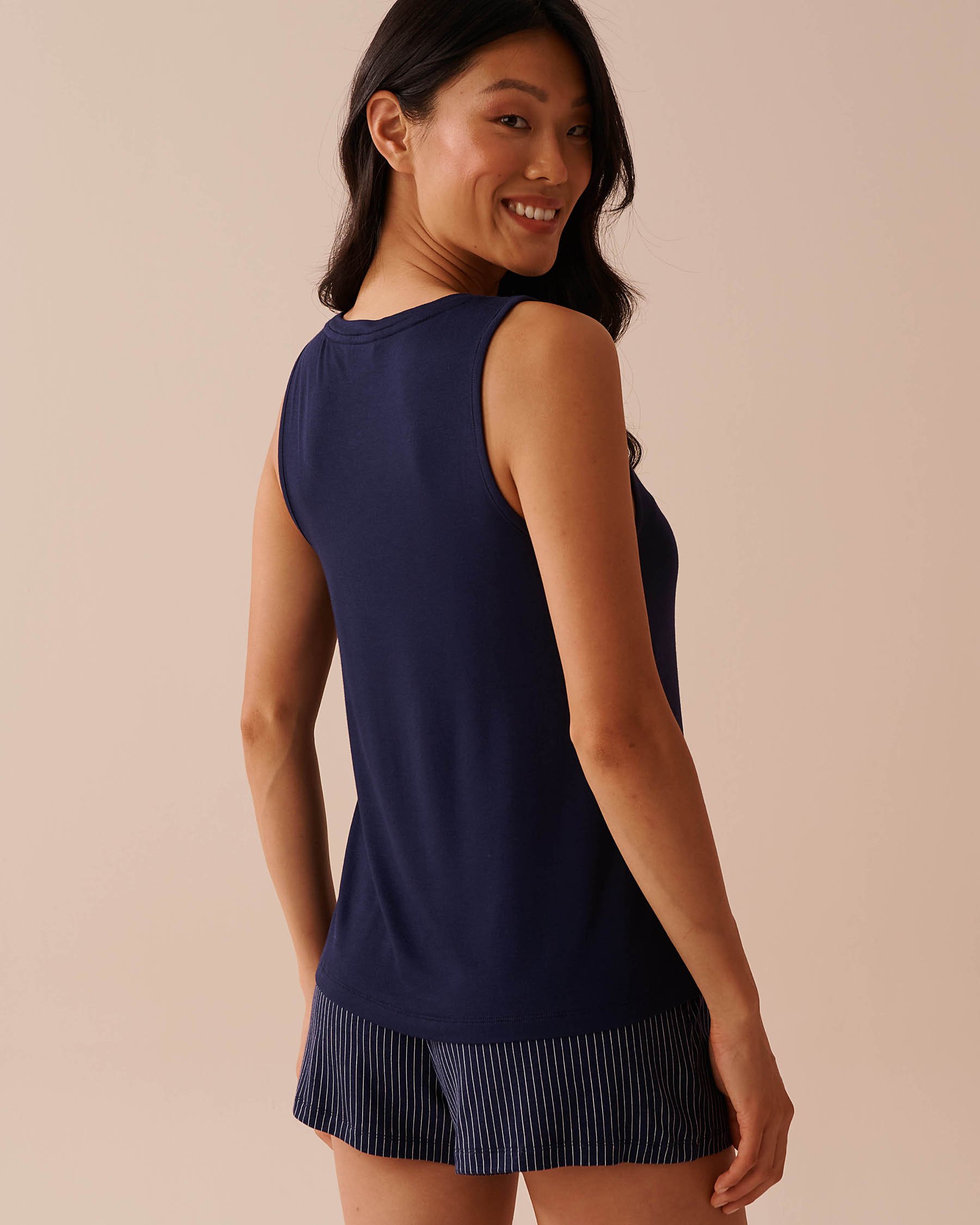 LA VIE EN ROSE Soft Jersey Cami Evening Blue 40100625 - View3