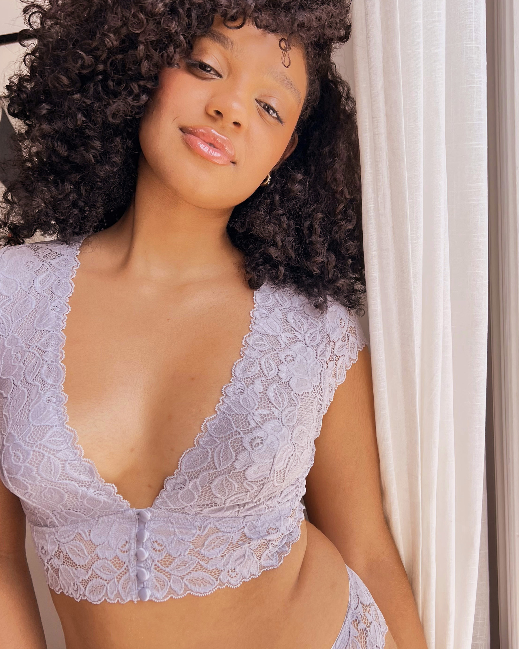 LA VIE EN ROSE Ensemble 2 pièces en dentelle Gris violacé 60400043 - View6