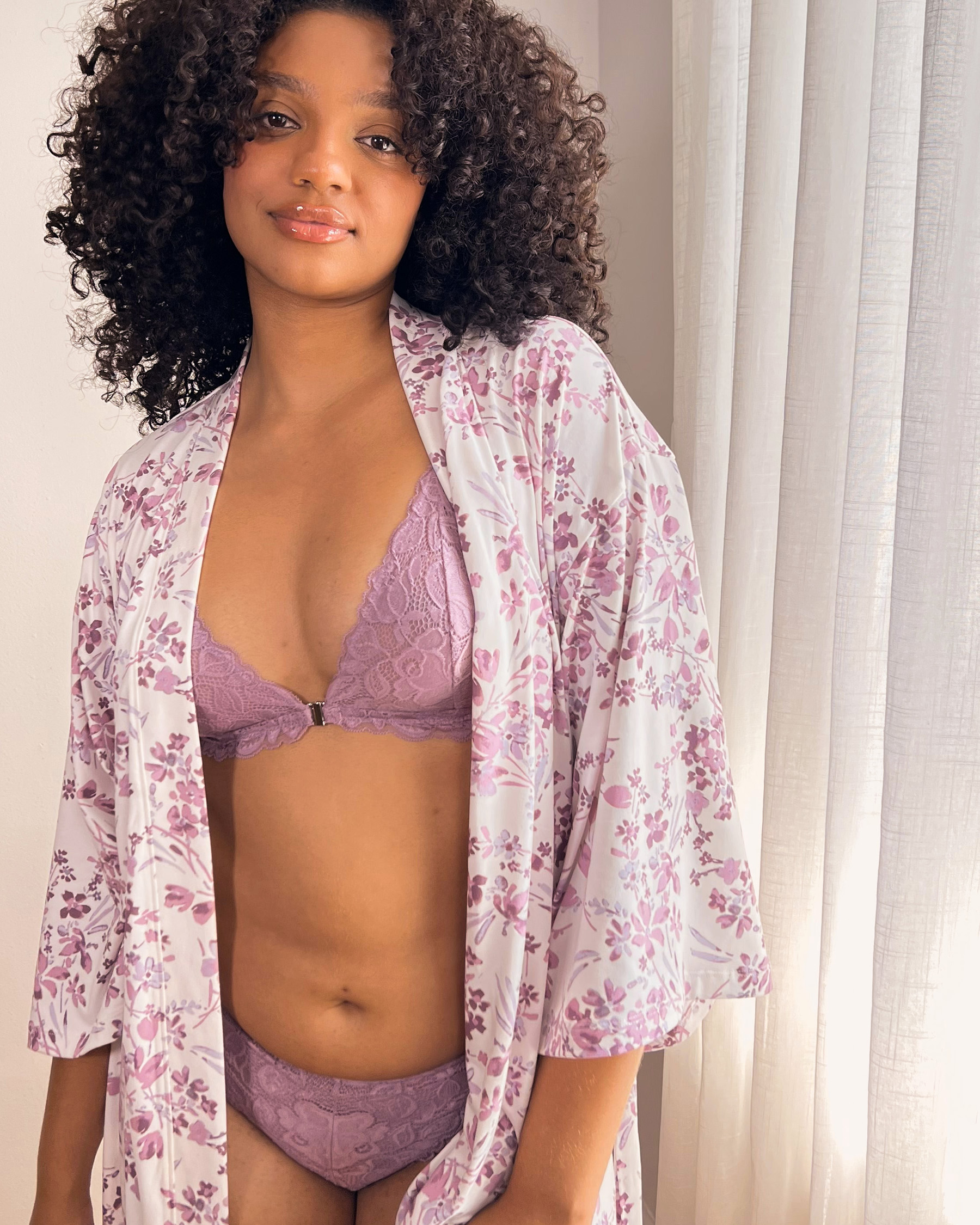 LA VIE EN ROSE Front Closure Lace Bralette Dusty Orchid 10100150 - View4