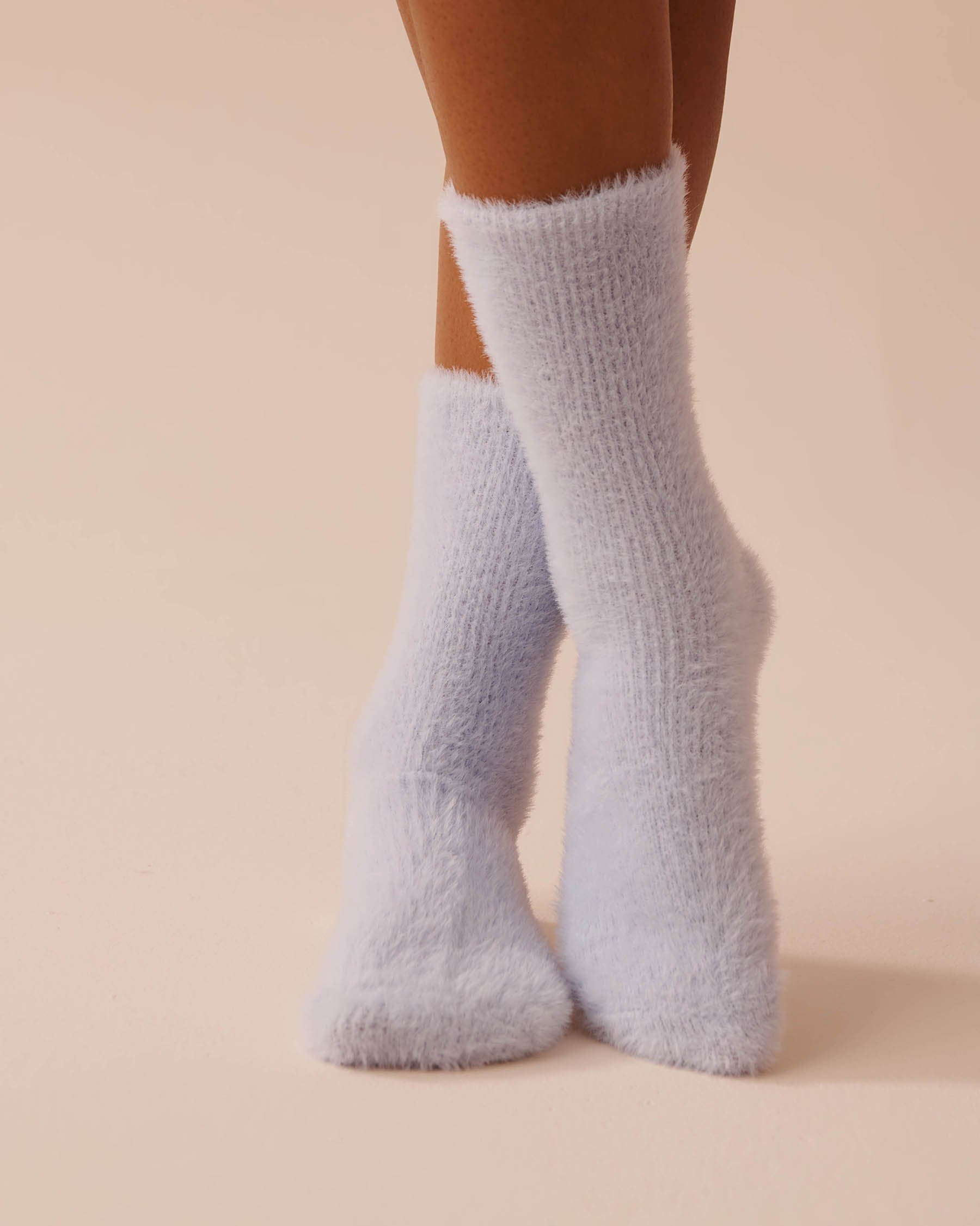 LA VIE EN ROSE Ens. de 2 paires de bas en peluche douce Rayures grises 40700357 - Voir3