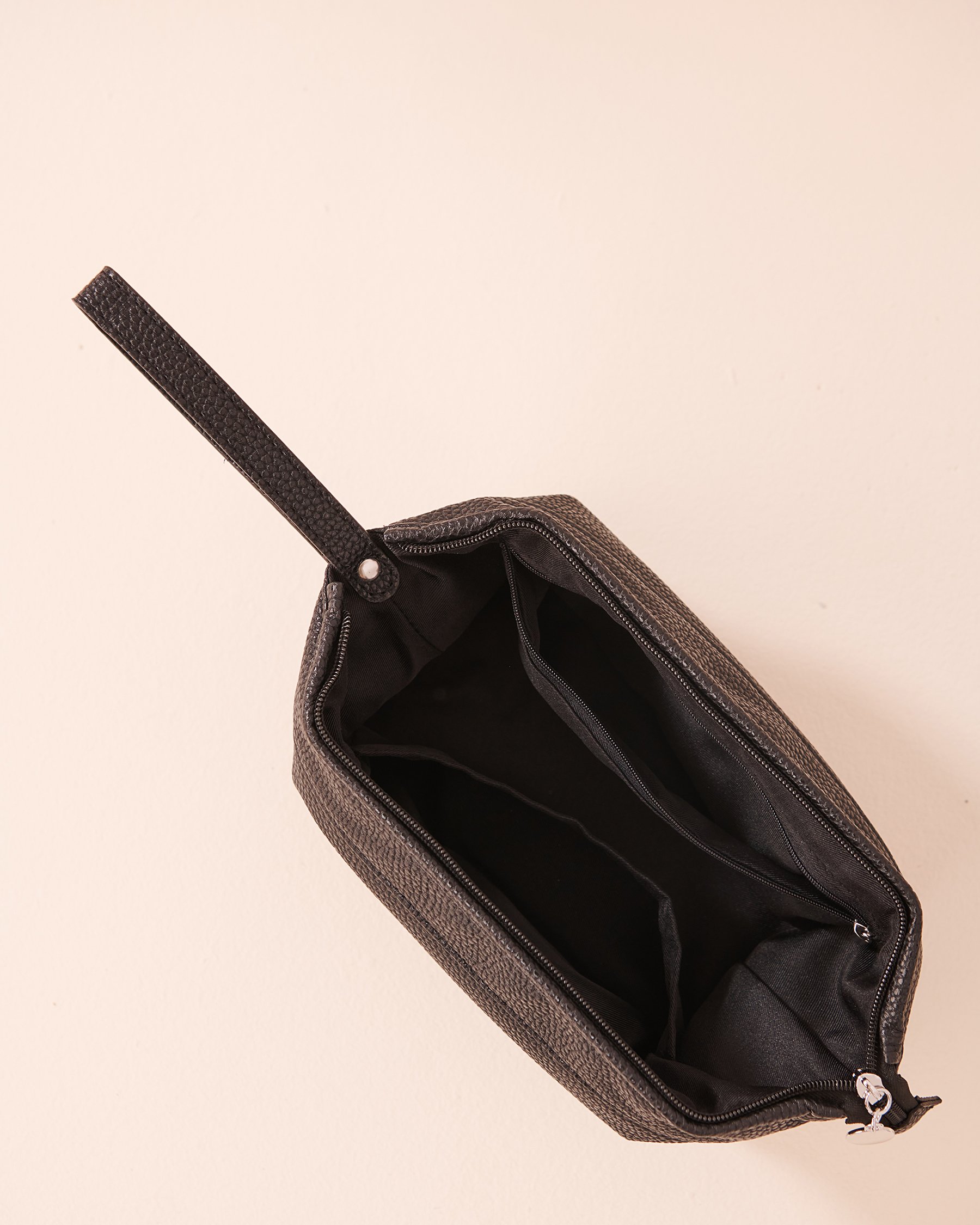 LA VIE EN ROSE Faux Leather Cosmetic Bag Black 40700352 - View2