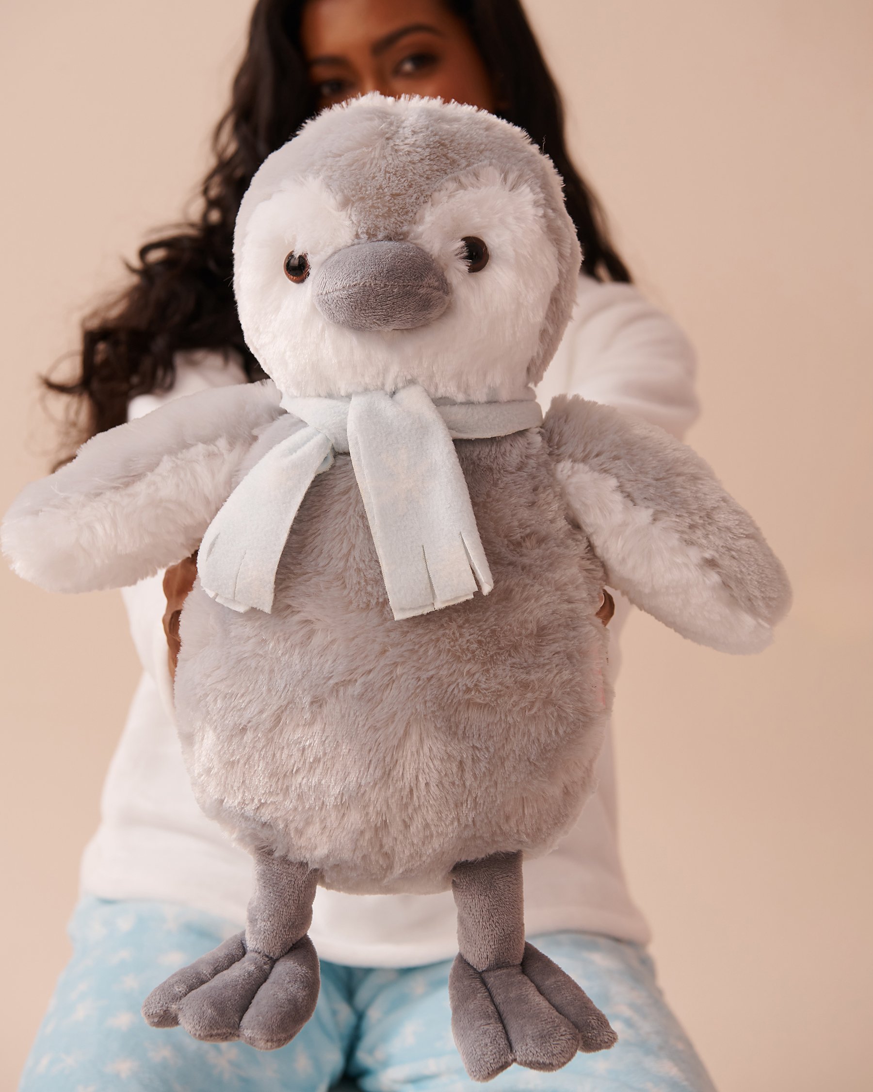 LA VIE EN ROSE Peluche pingouin Gris 40700367 - Voir3