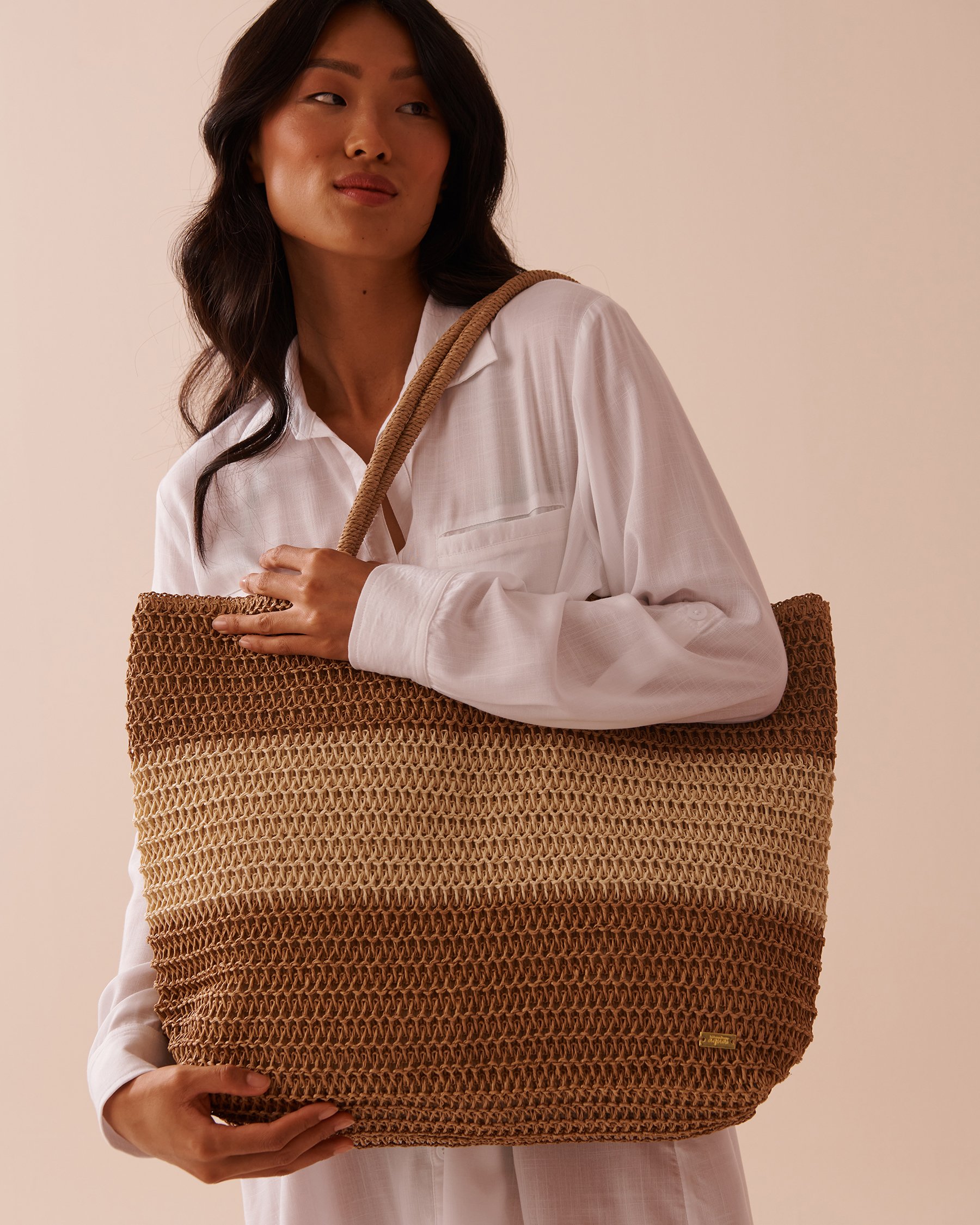 LA VIE EN ROSE AQUA Straw Bag Striped Straw 80500104 - View4