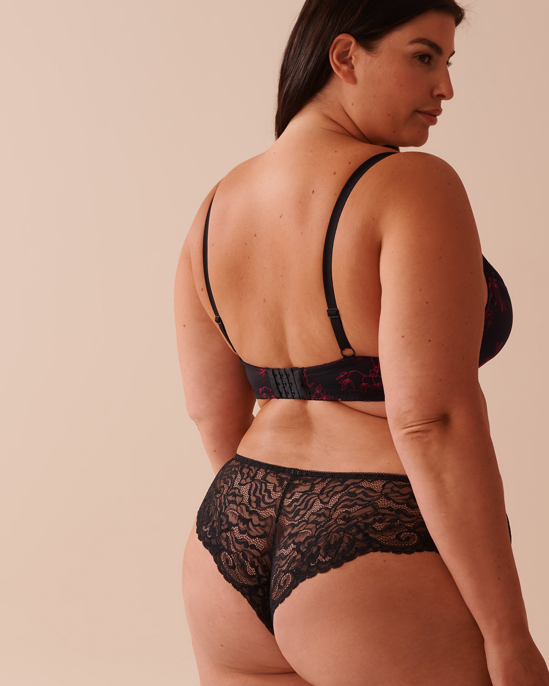 LA VIE EN ROSE Soutien-gorge sans doublure imprimé floral Jardin mystique noir 10100154 - View2