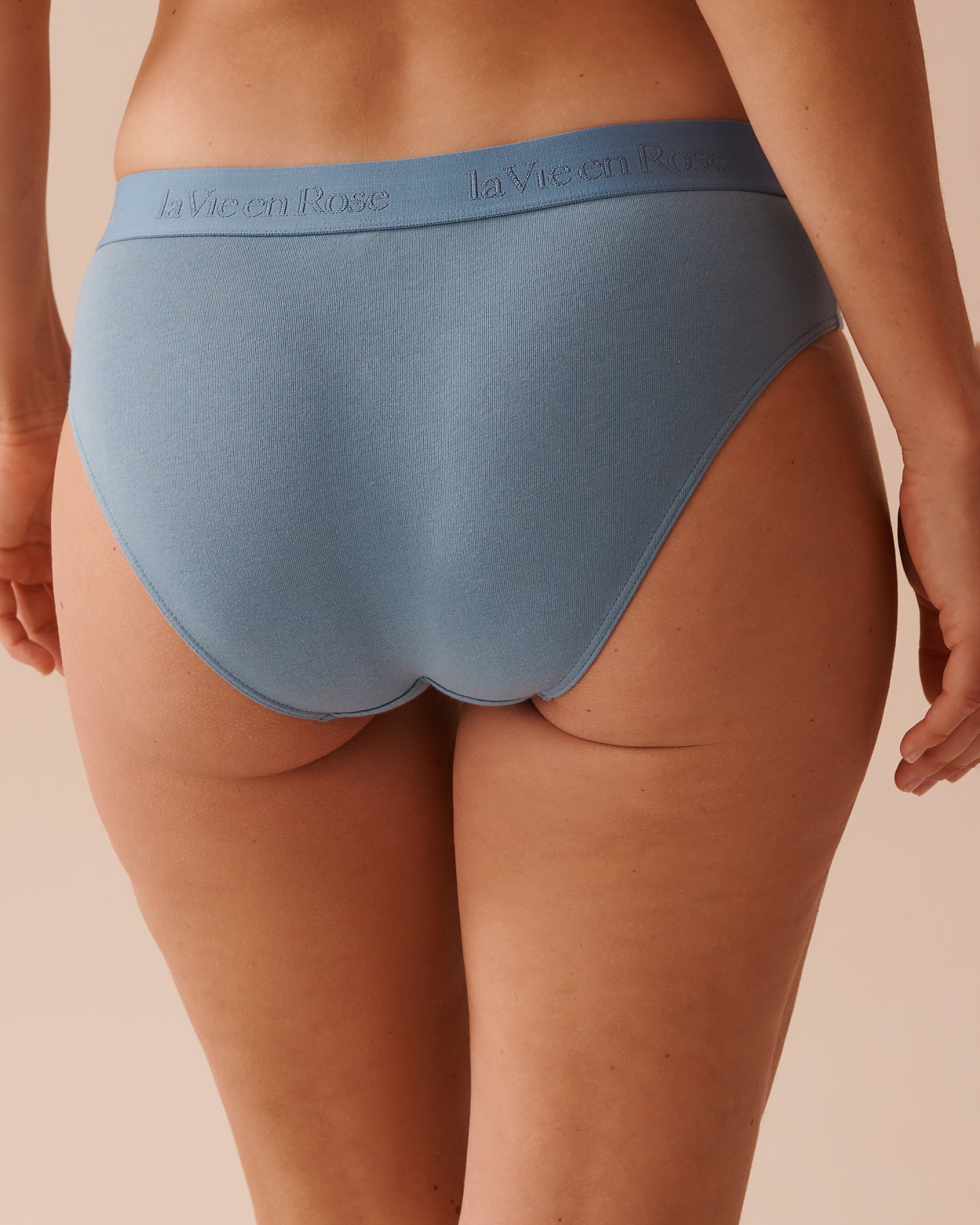 LA VIE EN ROSE Cotton and Logo Elastic Band Bikini Panty Nordic Blue 20100518 - View2