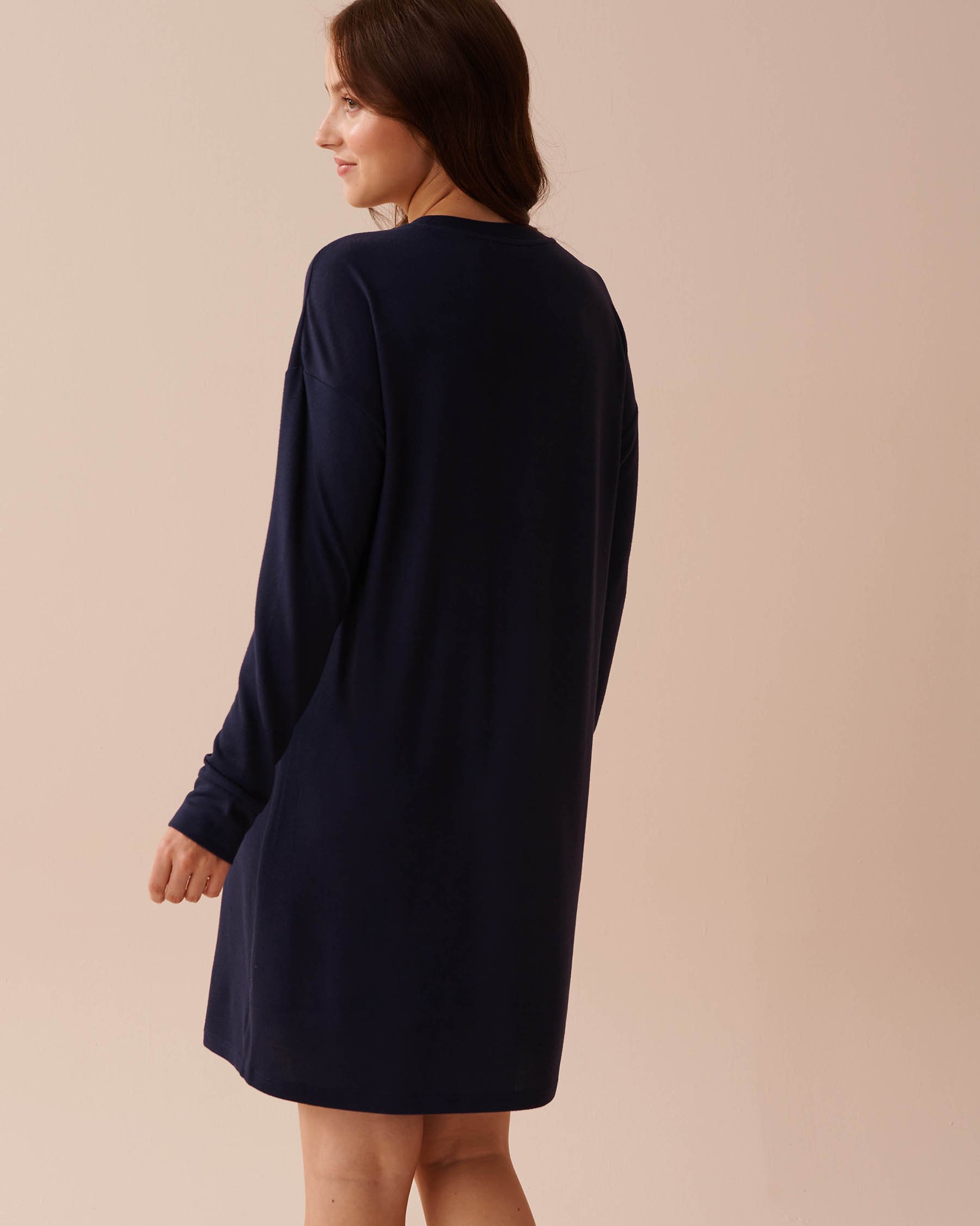 LA VIE EN ROSE Animal Print Recycled Fibers Sleepshirt 1 Evening Blue 40500400 - View2