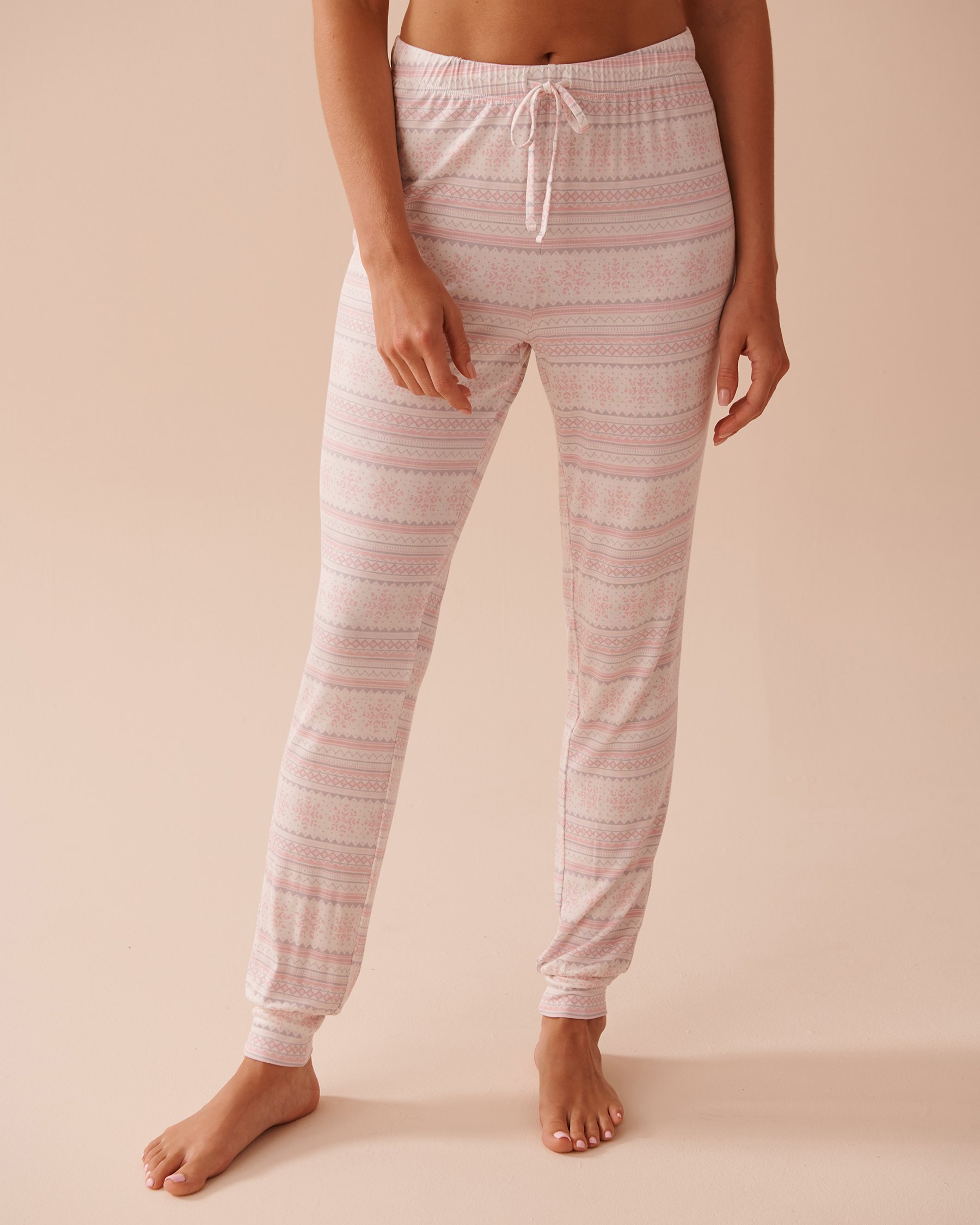 LA VIE EN ROSE Fair Isle Print Long Sleeve PJ Set Pink Fair Isle Print 40400071 - View5