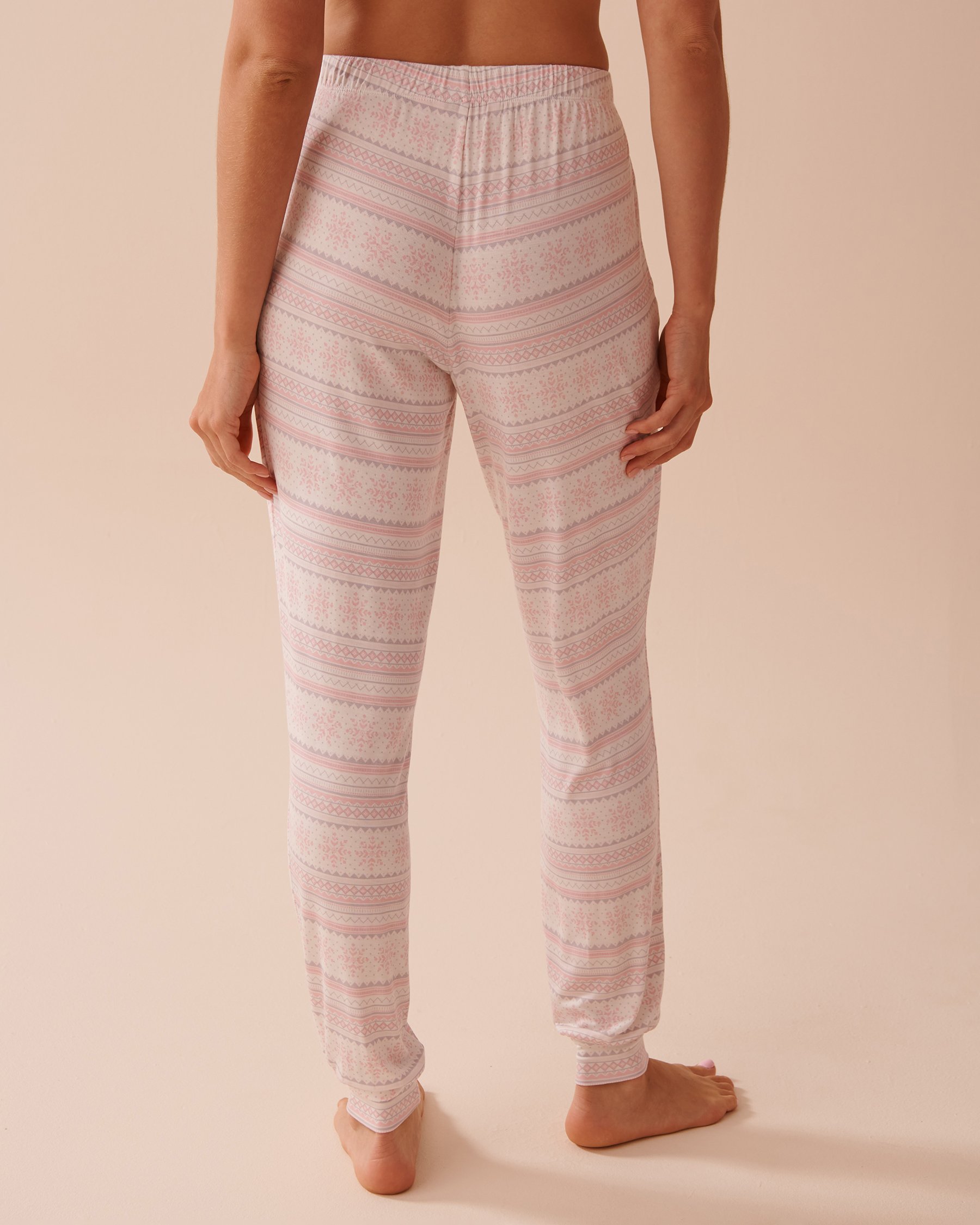 LA VIE EN ROSE Fair Isle Print Long Sleeve PJ Set Pink Fair Isle Print 40400071 - View6