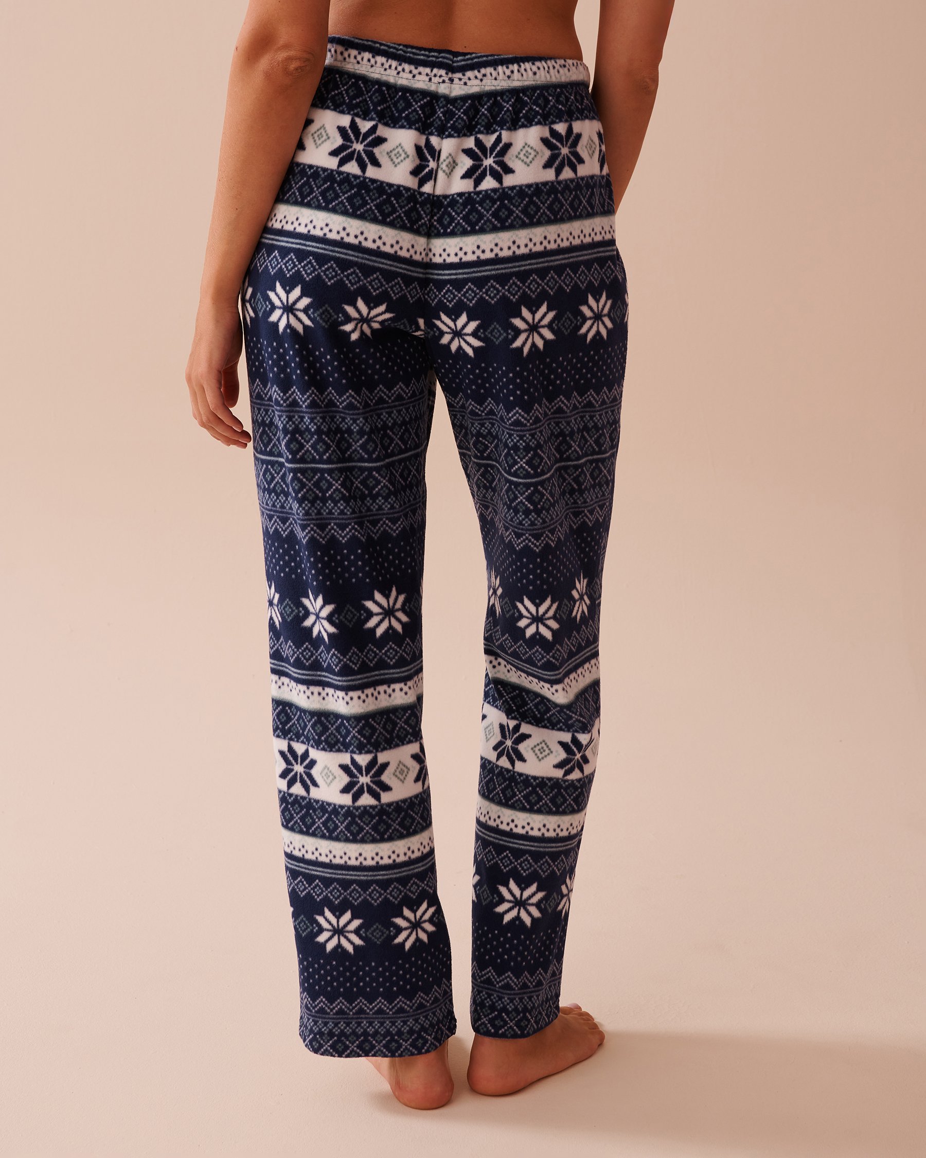 LA VIE EN ROSE Blue Fair Isle Print Micropolar PJ Set Navy Blue Fair Isle Print 40400074 - View6