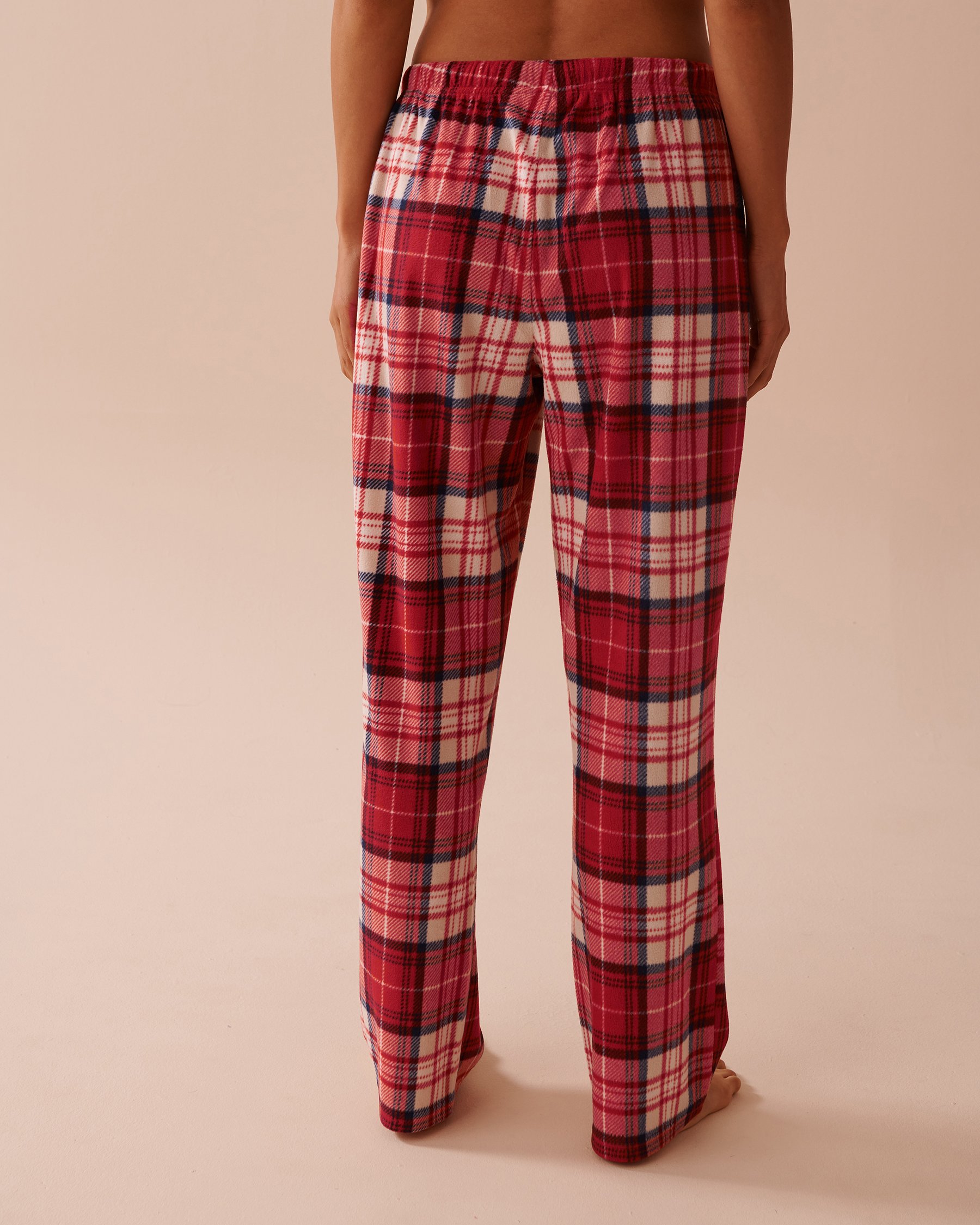 LA VIE EN ROSE Ensemble pyjama en micropolaire à carreaux rouges Carreaux rouges et beiges 40400074 - Voir6