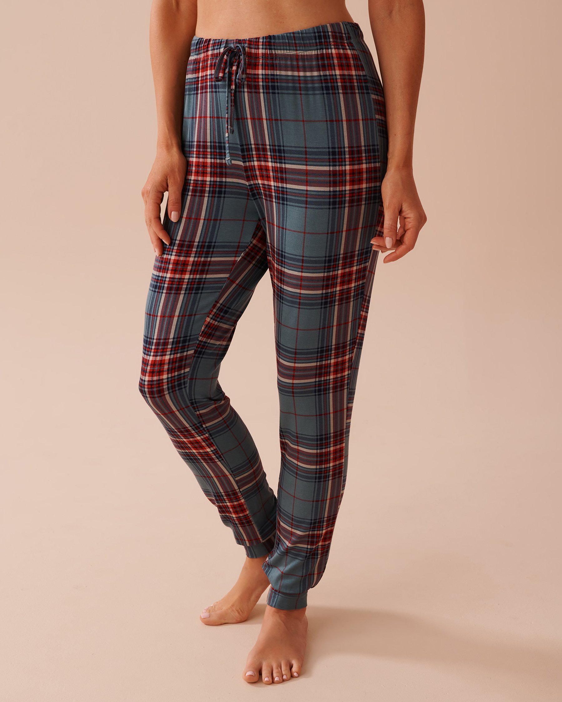 LA VIE EN ROSE Green & Red Plaid Long Sleeve PJ Set Green & Red Plaid 40400071 - View6