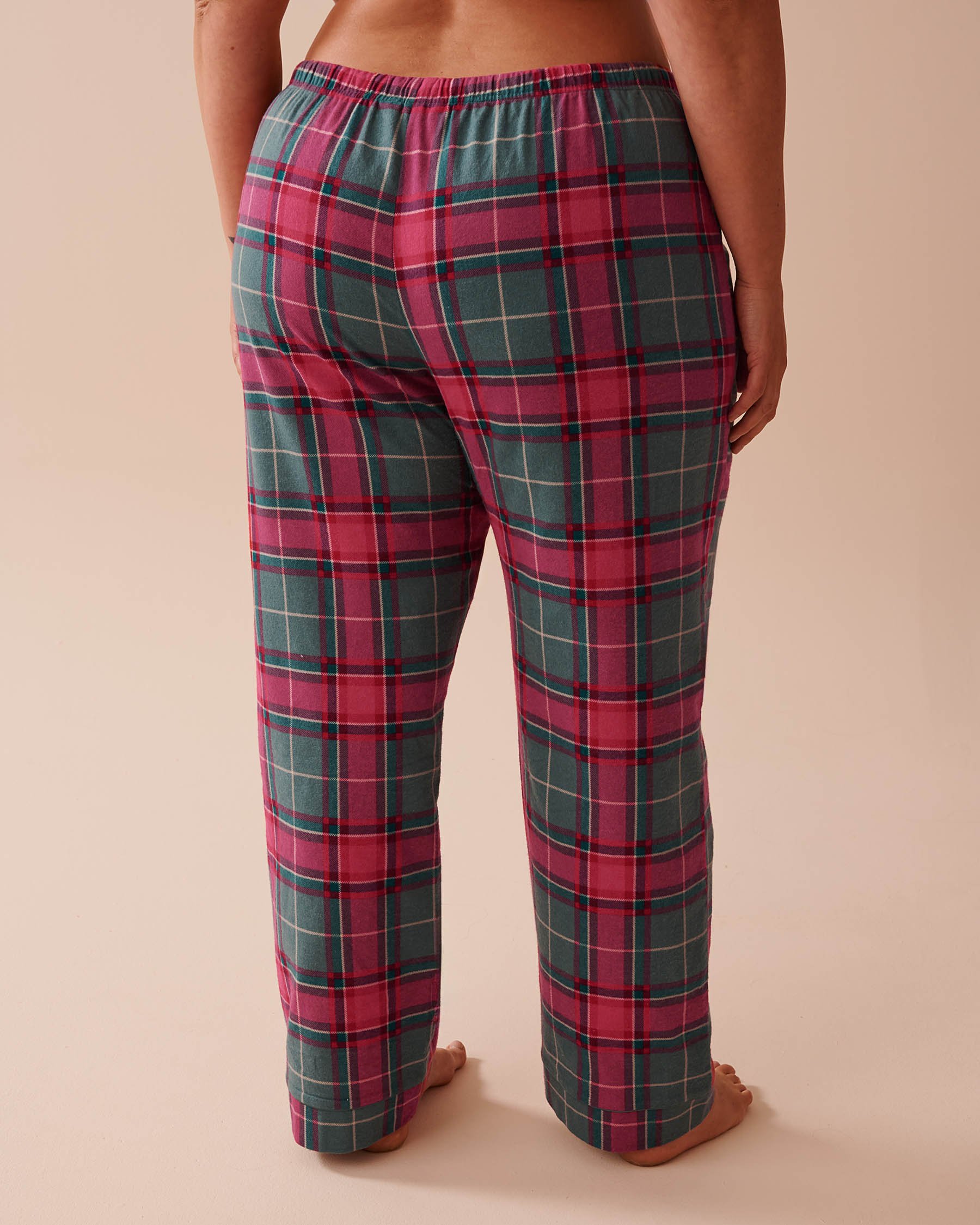 LA VIE EN ROSE Red & Green Plaid Flannel PJ Set Red & Green Plaid 40400073 - View6