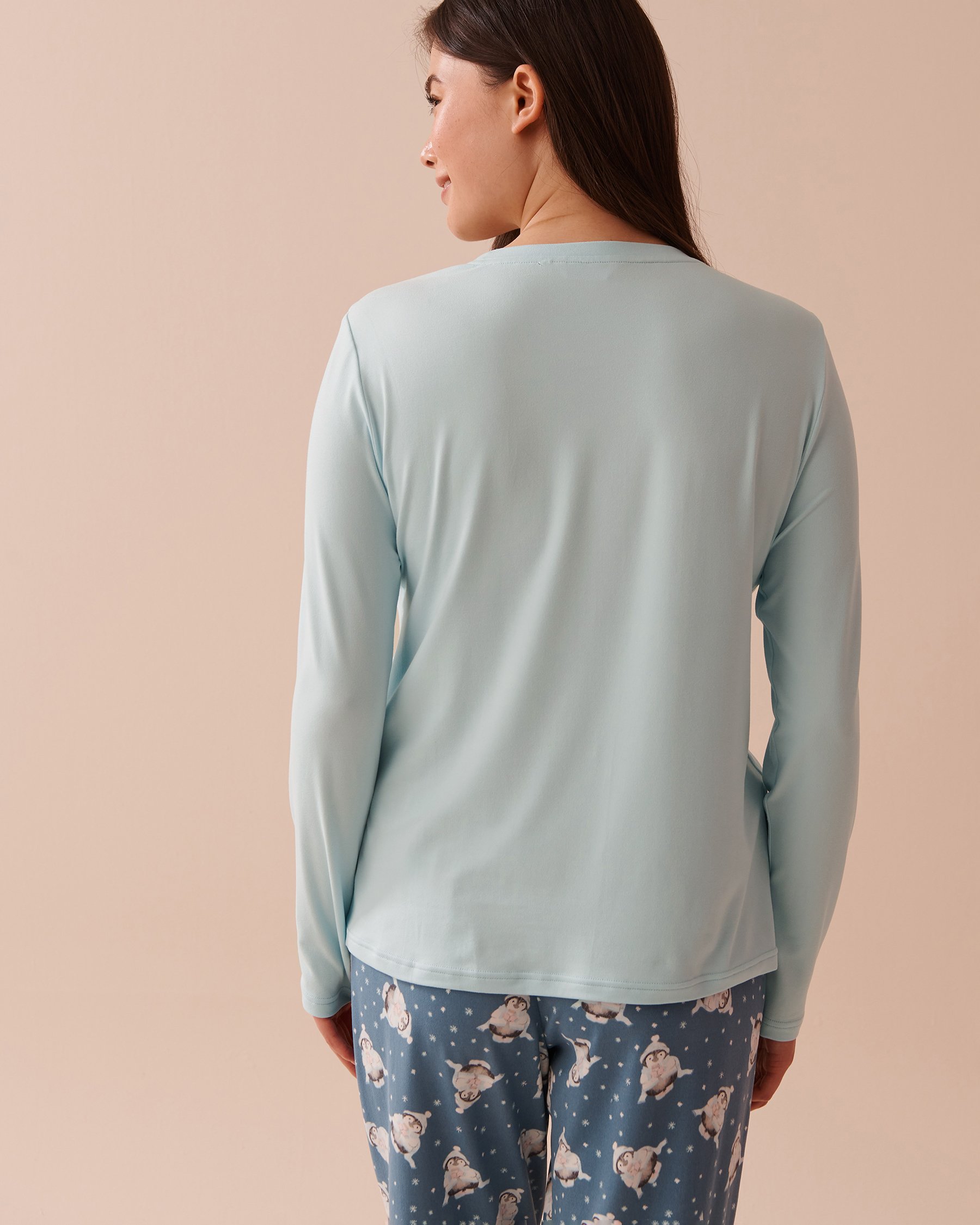 LA VIE EN ROSE Chandail manches longues ultra doux à imprimé animaux Bleu hivernal 40100649 - View2