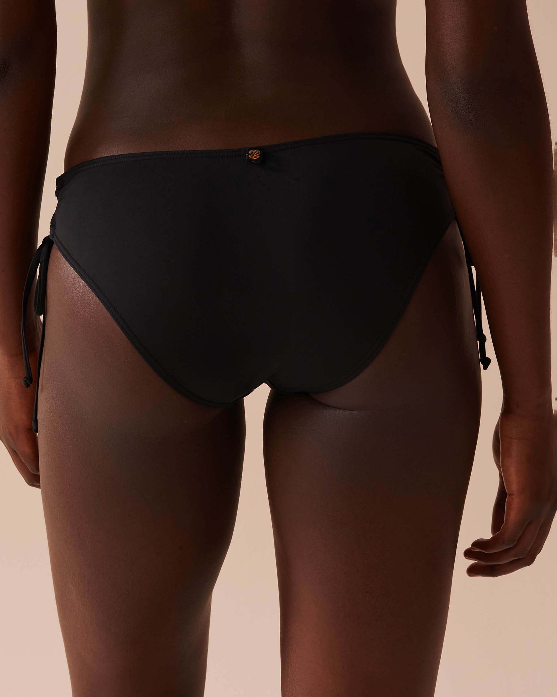 LA VIE EN ROSE AQUA Bas de bikini brésilien à liens croisés SOLID Noir 70300624 - View2