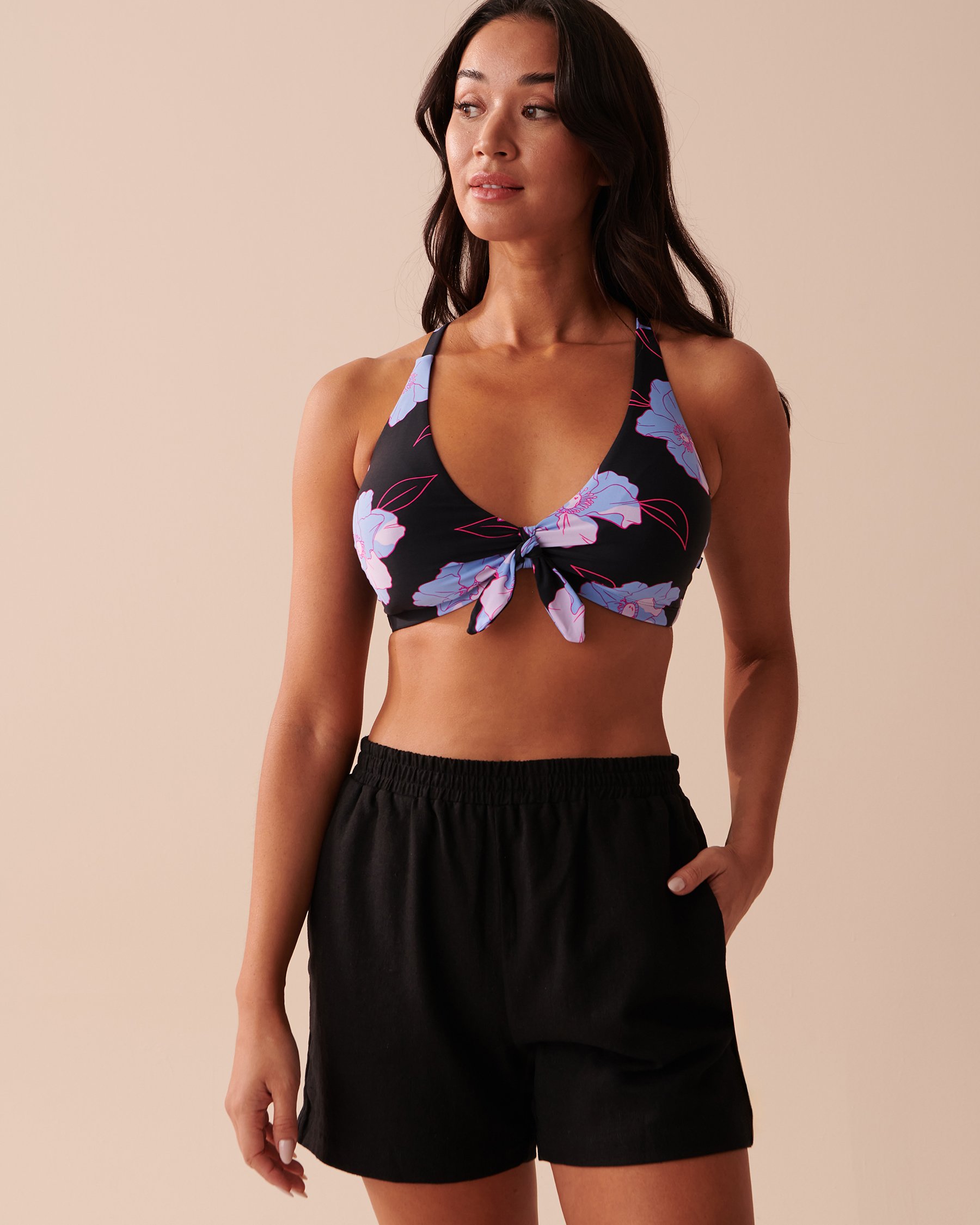 LA VIE EN ROSE AQUA High Waist Shorts Black 80200045 - View3