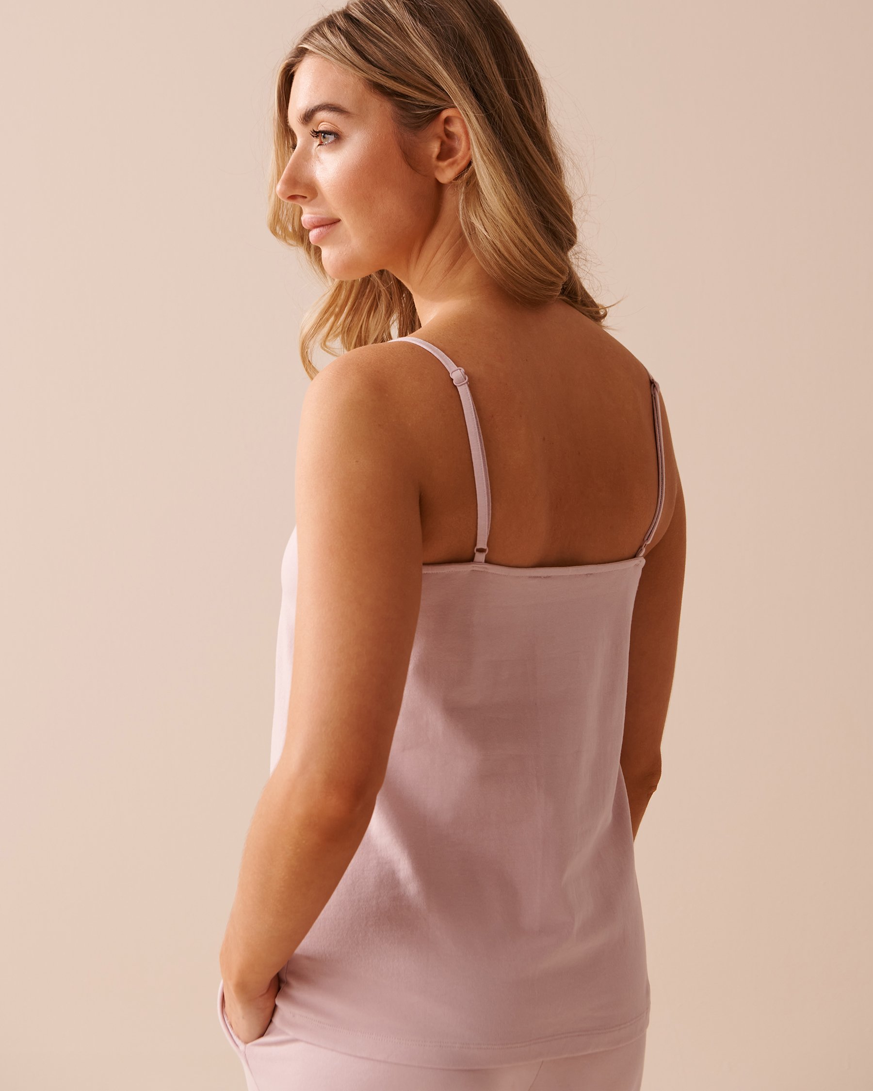 LA VIE EN ROSE Floral Thin Straps Cami Dusty Rose 40100555 - View2