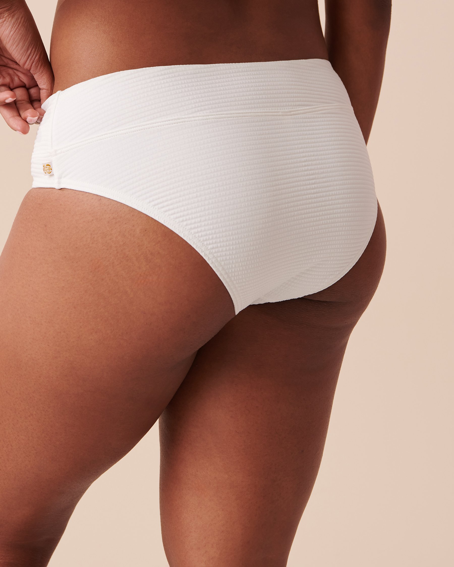 LA VIE EN ROSE AQUA Bas de bikini taille mi-haute SEERSUCKER Blanc 70300549 - Voir2