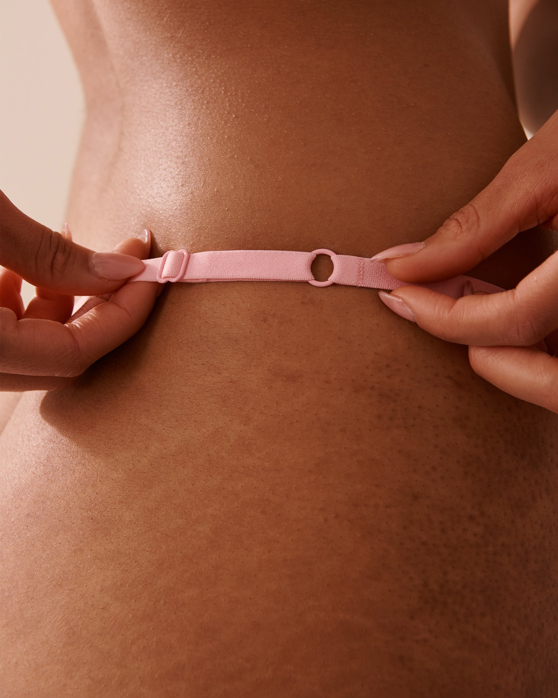 LA VIE EN ROSE Adjustable Lace and Mesh String Panty Candy Pink 20300309 - View3