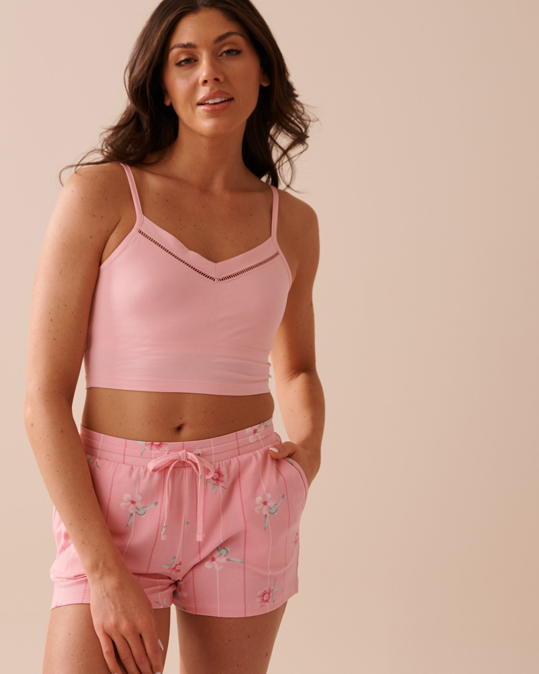 LA VIE EN ROSE Cotton Crop Cami Candy Pink 40100579 - View1