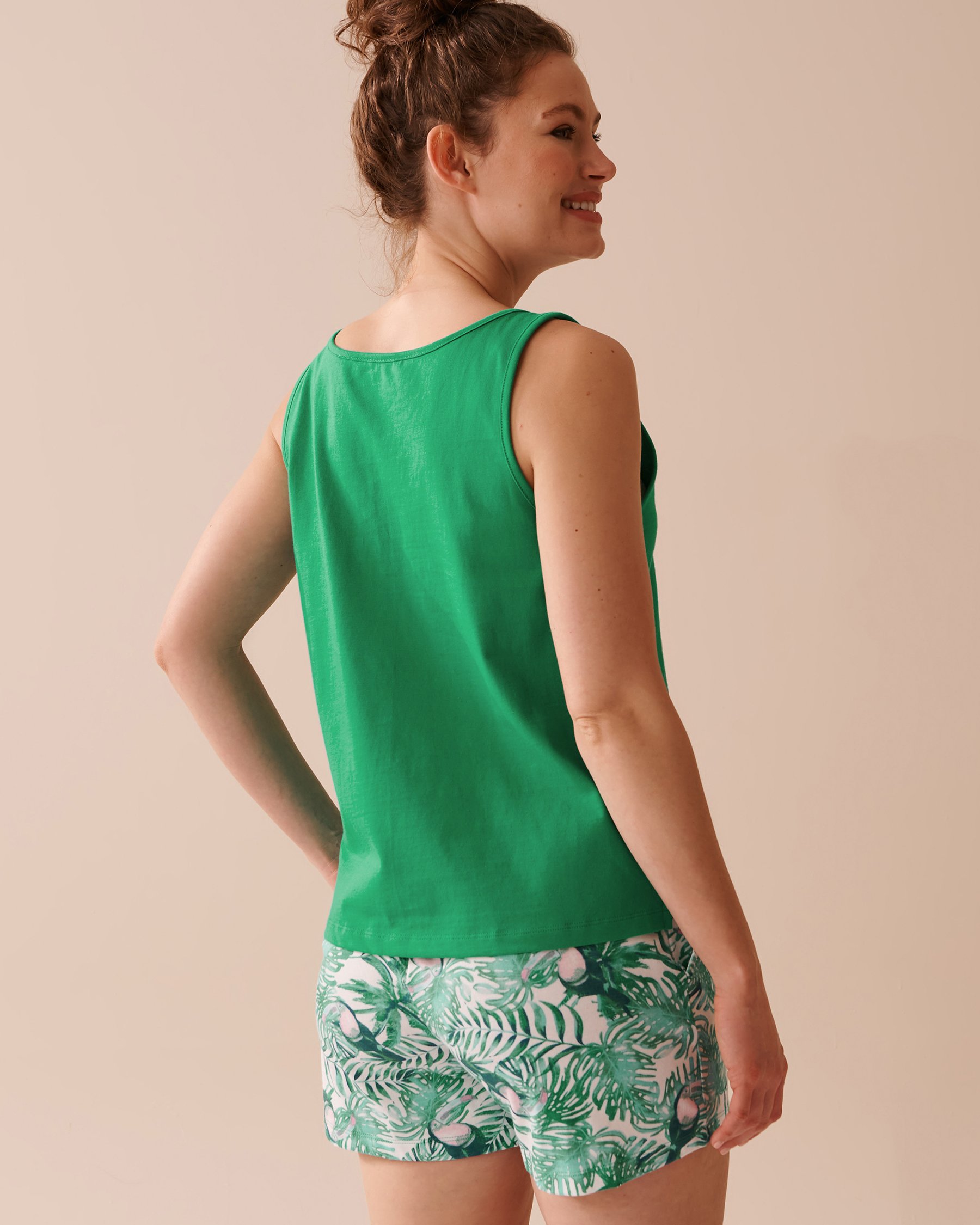 LA VIE EN ROSE Cotton Cami Tropical Green 40100583 - View2