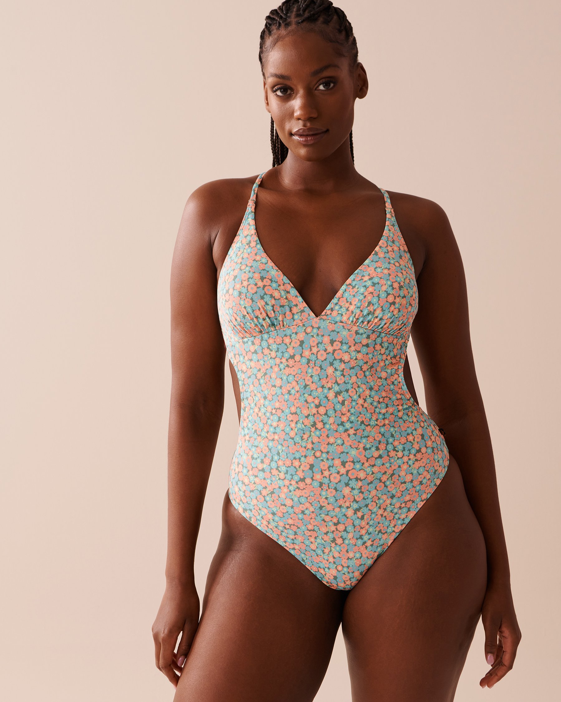 LA VIE EN ROSE AQUA FLORAL Recycled Fibers One-piece Swimsuit Floral Cocktail 70400119 - View3