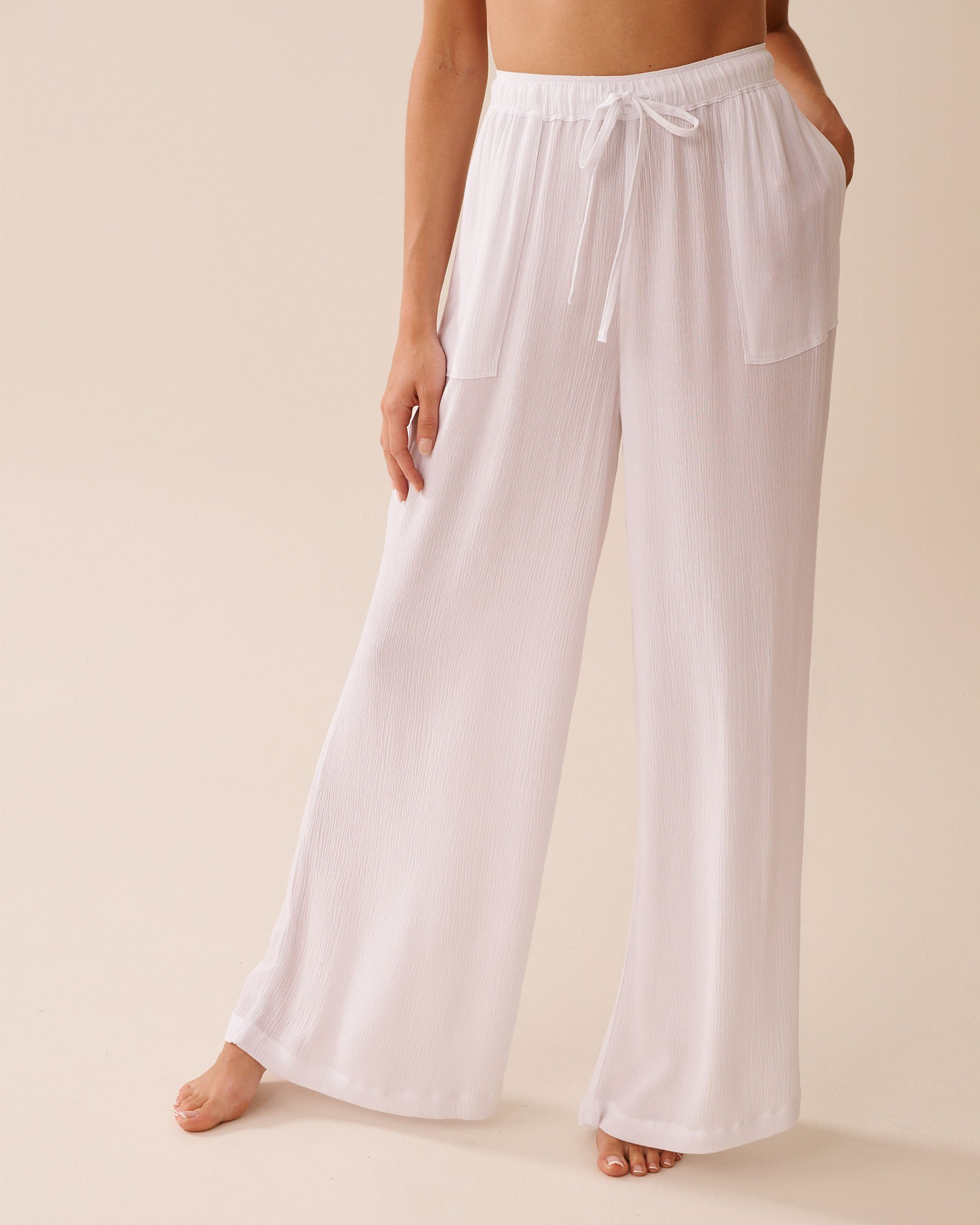 LA VIE EN ROSE AQUA Gauze Pants White 80200078 - View1
