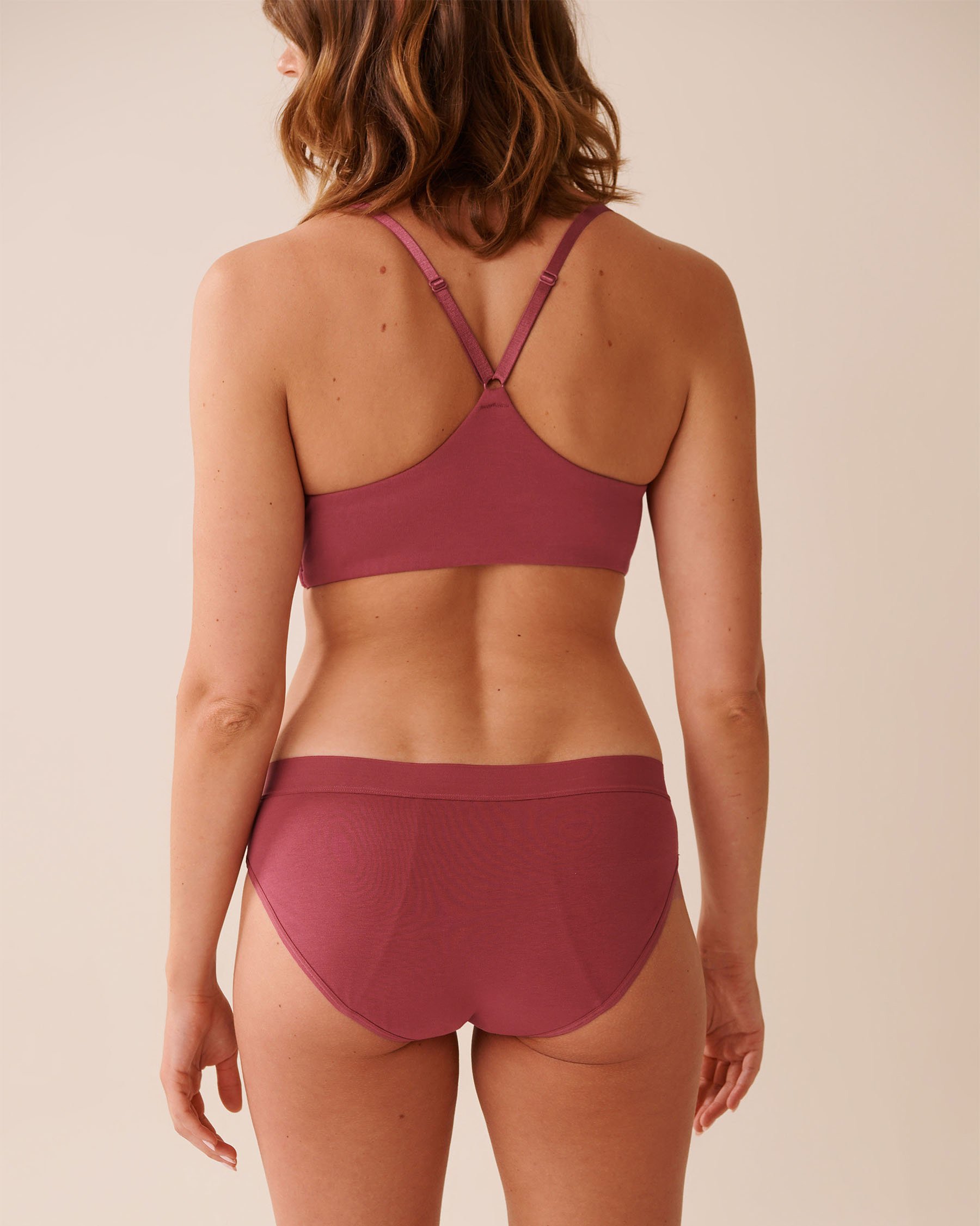 LA VIE EN ROSE Culotte menstruelle coupe bikini coton bio absorption régulière Rouge framboise 20400023 - Voir2