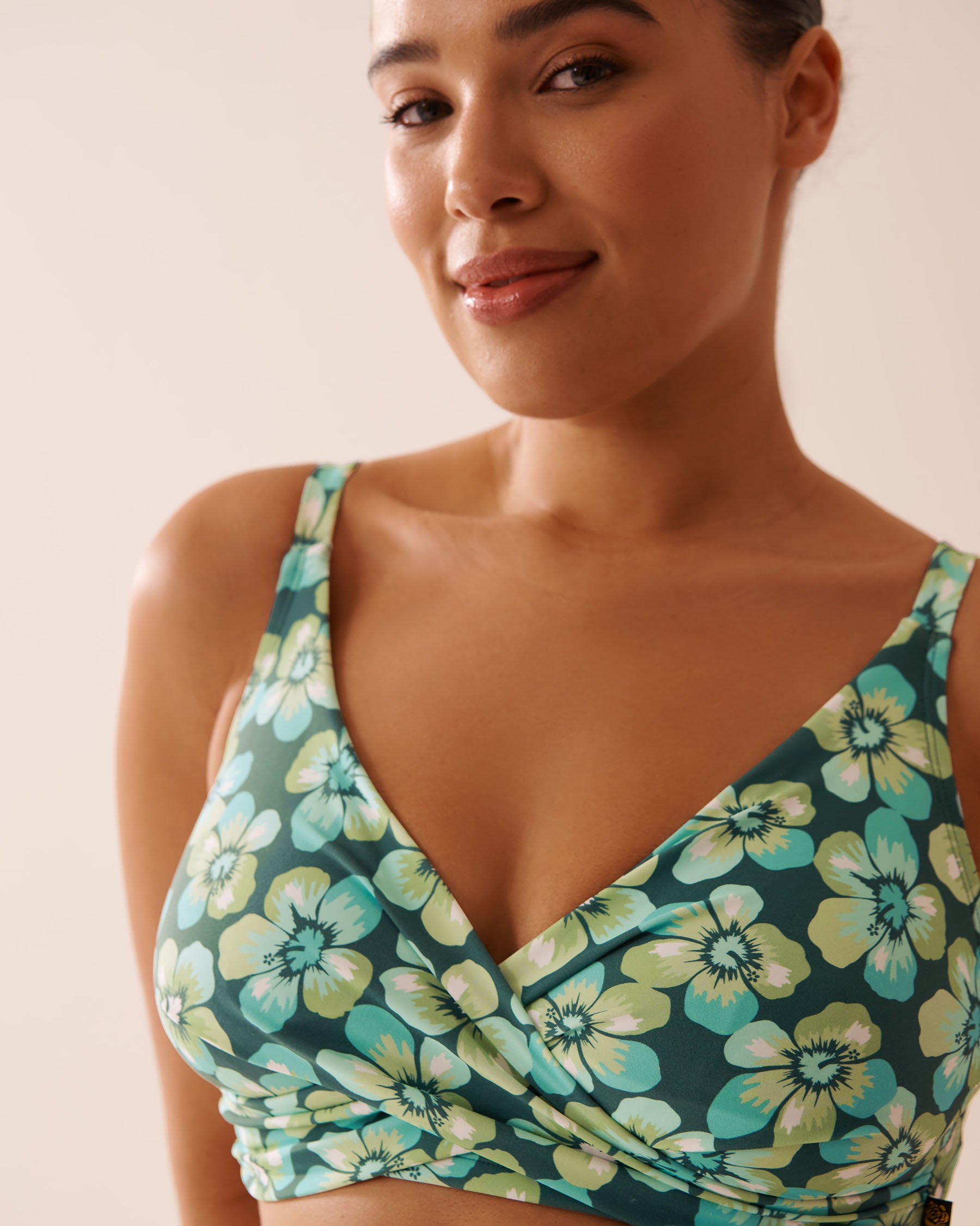 LA VIE EN ROSE AQUA Haut de bikini bralette bonnet D AQUA FLORA Flore bleue 70200181 - Voir4