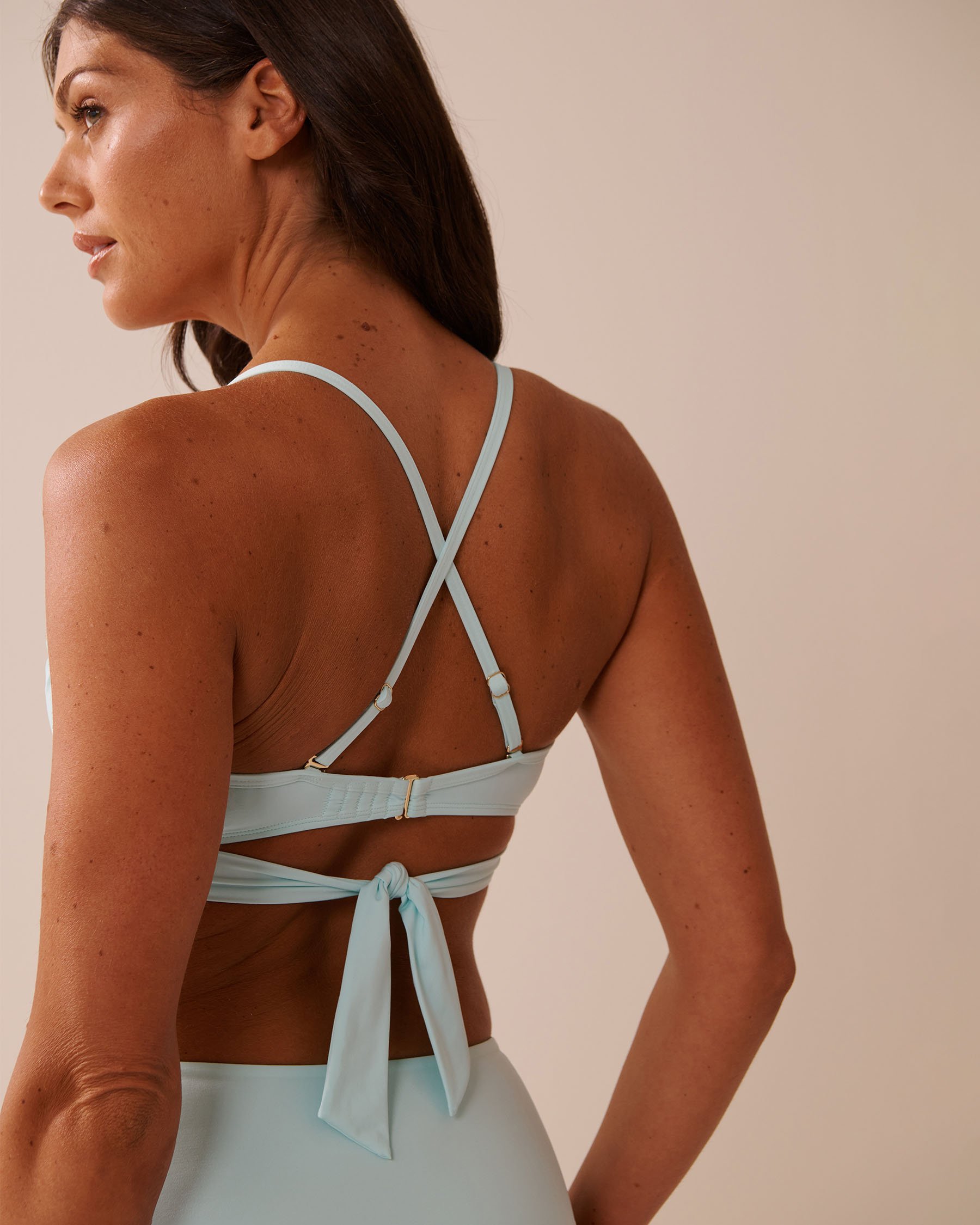LA VIE EN ROSE AQUA Haut de bikini push-up croisé BABY BLUE Bleu pastel 70100825 - View3